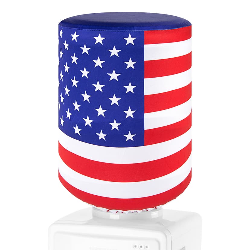 Kingshion Elastic Fabric Water Dispenser Cover for 5 Gallon Bottle - Reusable Cooler Protector, Decorative Furniture Protector (Standard Size)-American flag
