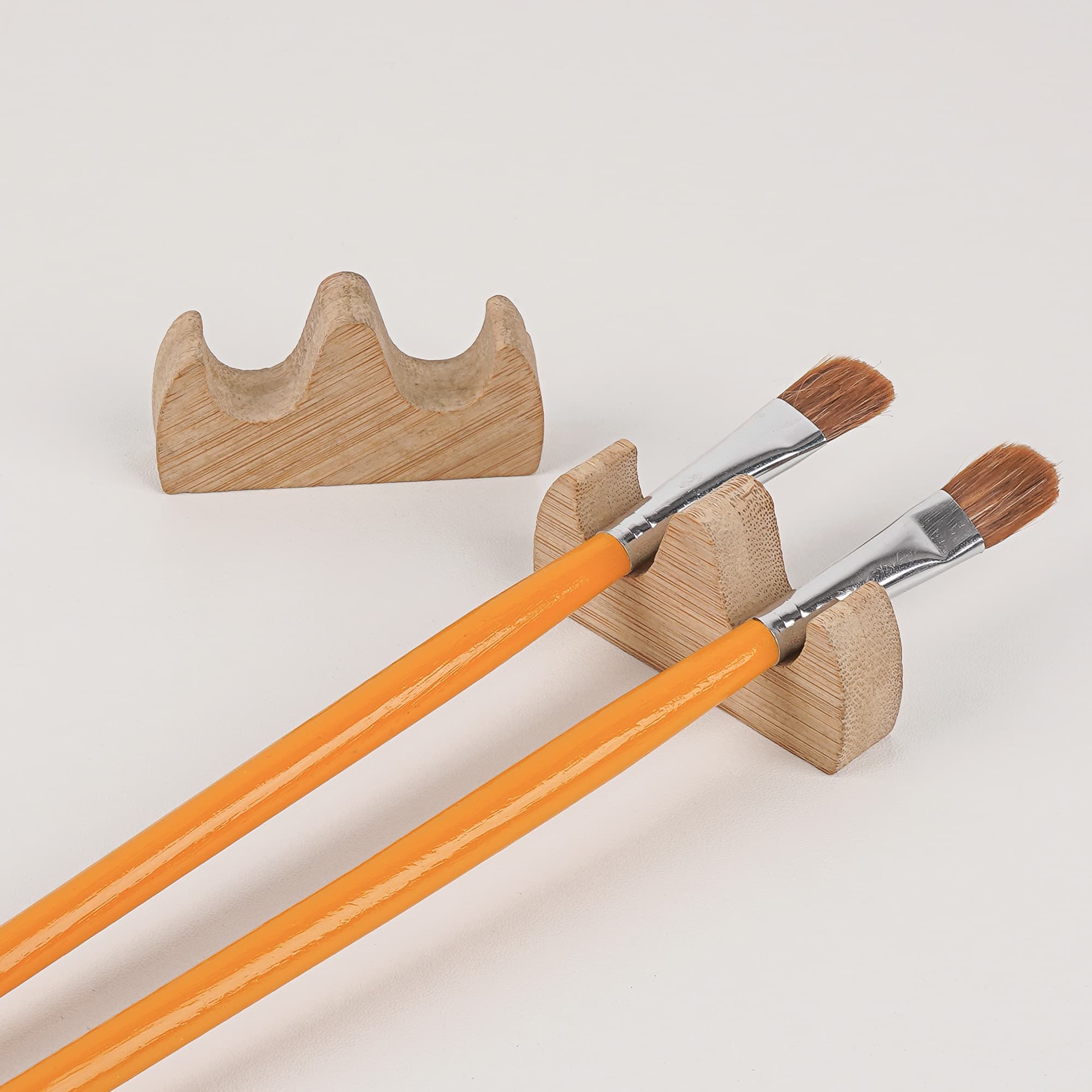 JANKOW 3 Pack Wood Writing Brushes Holder, Calligraphy Writing Brush Rack, Wooden Pen Rack Rest Stand for Writing Painting Brushes - 4
