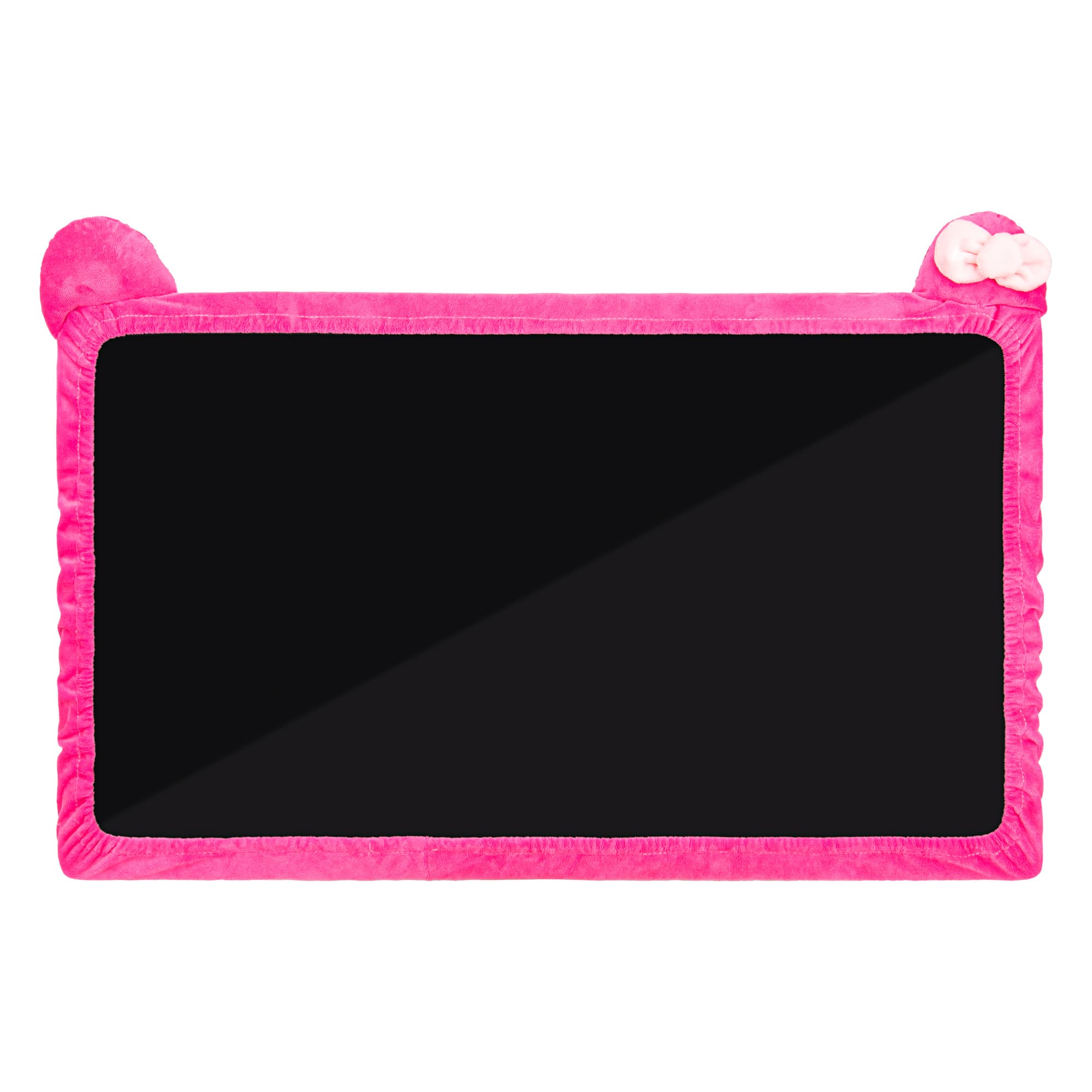 Kingshion 27"-34" Lovely Cute Computer Monitor Cover with Cat Ear Design, Kawaii Display Dust Cover with Furry Design, Elastic Dustproof, Suitable for PC, Tablet, TV, LCD (Rose Red) - 6