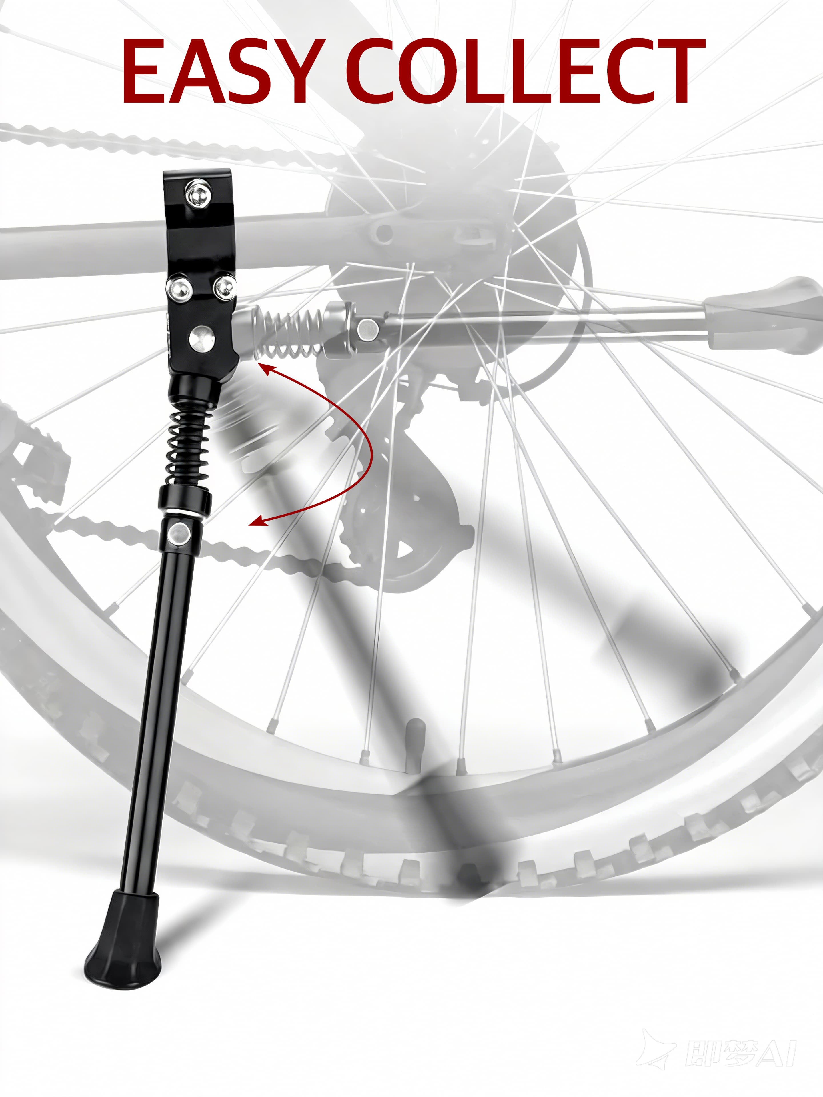 Riding Rush Adjustable Bike Kickstand for Kids Bike 16–26 Inch, Rear Mount Aluminum Bicycle Stand with Wide Anti-Slip Foot, Stable Support for Boys & Girls Mountain, Road & Hybrid Bikes - 1