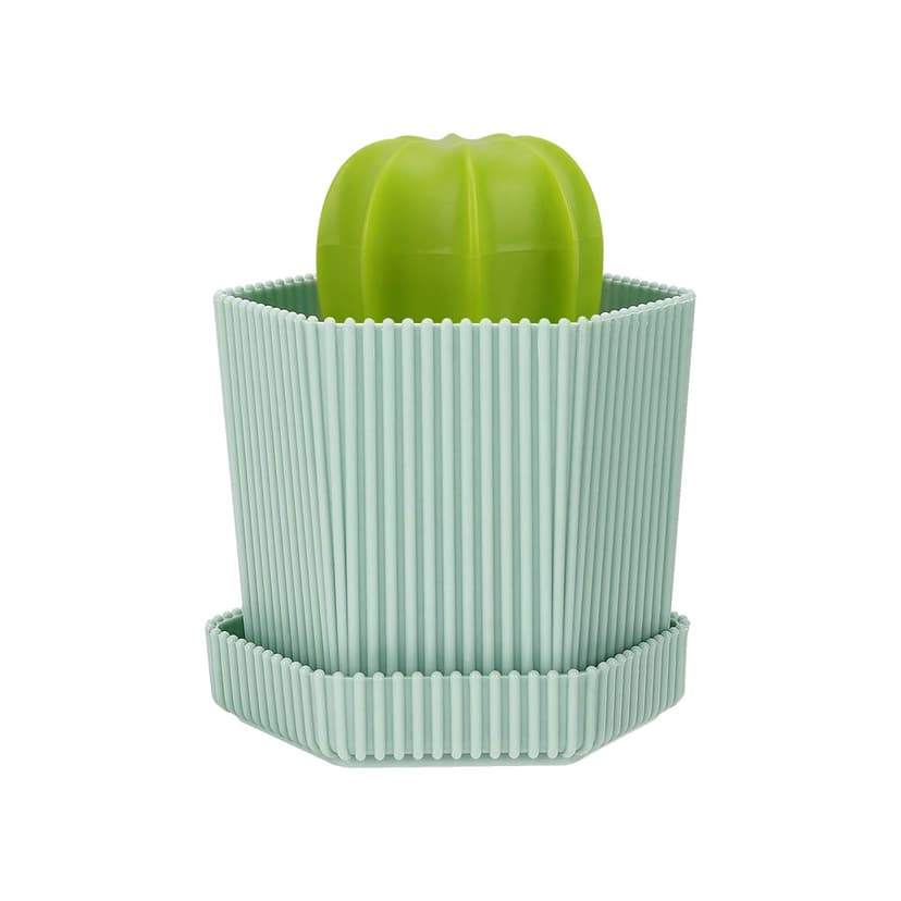 JANKOW Cactus Dish Mini Brush, Cactus Cleaning Brush, Cactu Cleanings Ball, with Drip Tray with 3 Replacement Brushes,  for Cleaning Dishes, Pans, Pots, Sink, Countertop (1 Set Green)