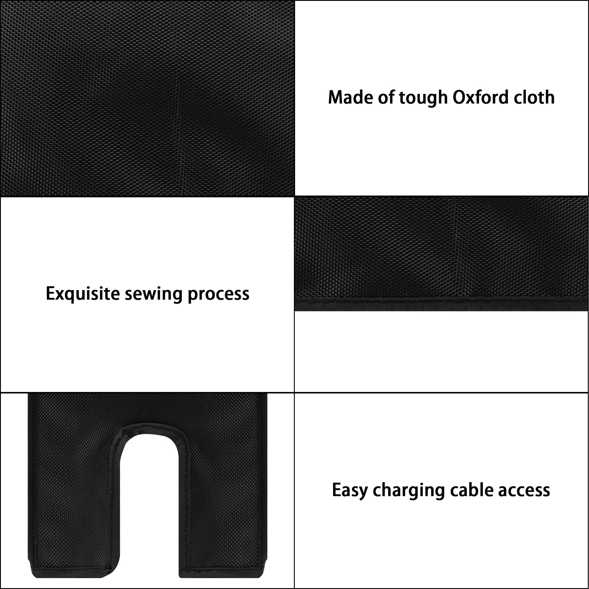 Kingshion Xbox Series X Console Dust Cover - Nylon Waterproof Protective Sleeve with Easy Access Cable Ports, Anti-Scratch Design & Custom Fit for Enhanced Protection (Black) - 2