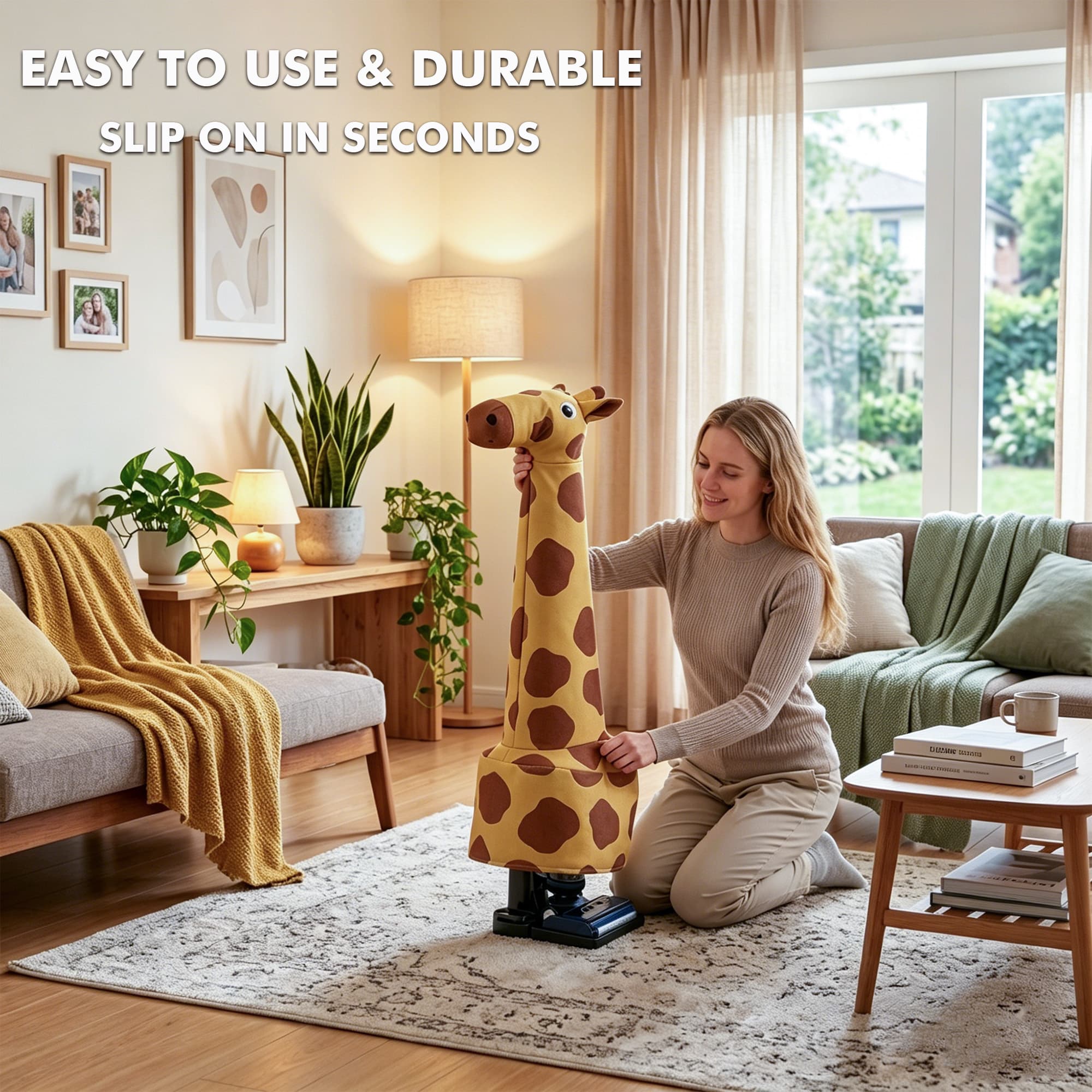 Giraffe Dust Cover Compatible with Tineco Floor ONE S5, Cute Animal Vacuum Protective Fabric Cover for Wet Dry Vacuum Cleaner, Home Decor Storage with Full Protection - 5