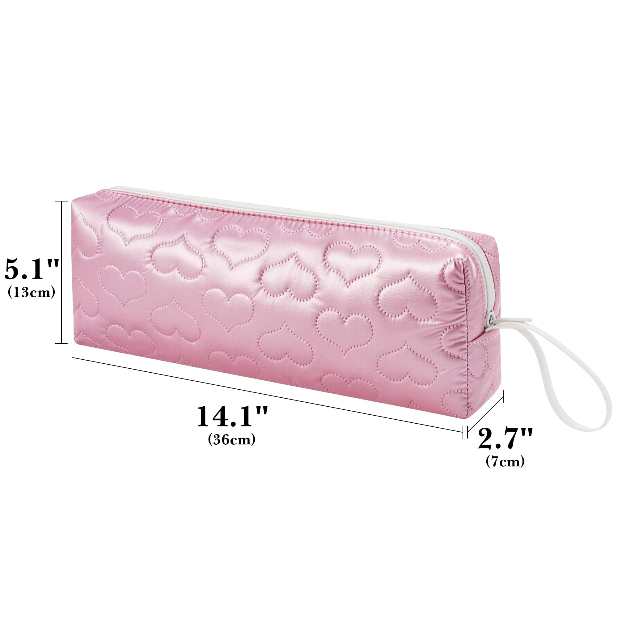 ReignSword Heat Resistant Hair Tools Travel Bag, Portable Storage Case Pouch with Heart Pattern for Curling Irons, Flat Irons, Hair Straighteners and Accessories (Peach Pink) - 3