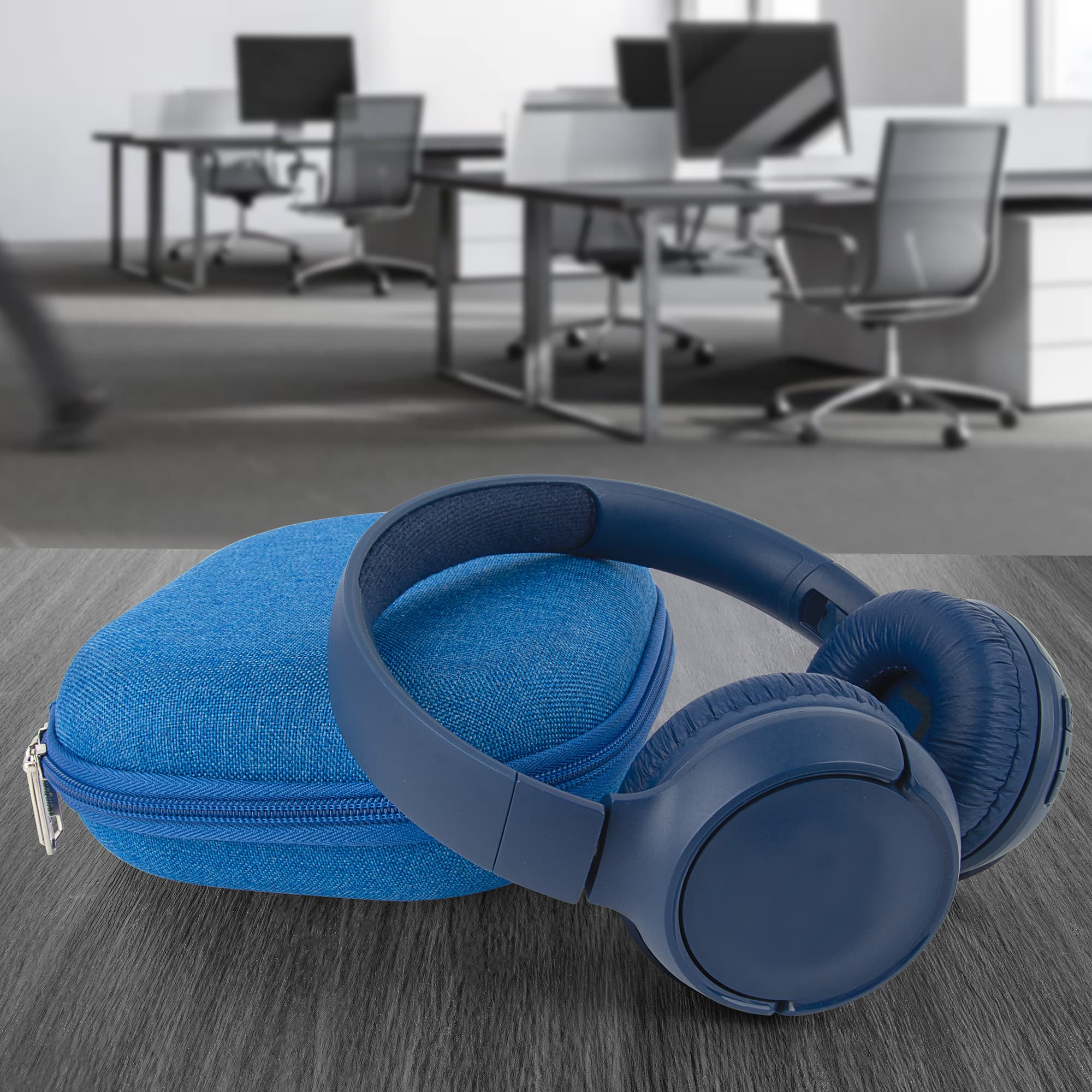 Harte Kopfhörertasche kompatibel mit JBL Tune 510BT, 520BT, 525BT, 500BT, 560BT, 570BT, Tune 600BTNC, 660NC 
, 670NC, Reisetasche für Live 460NC, Live 400BT, T450BT, E45BT (dunkelblau) - 3