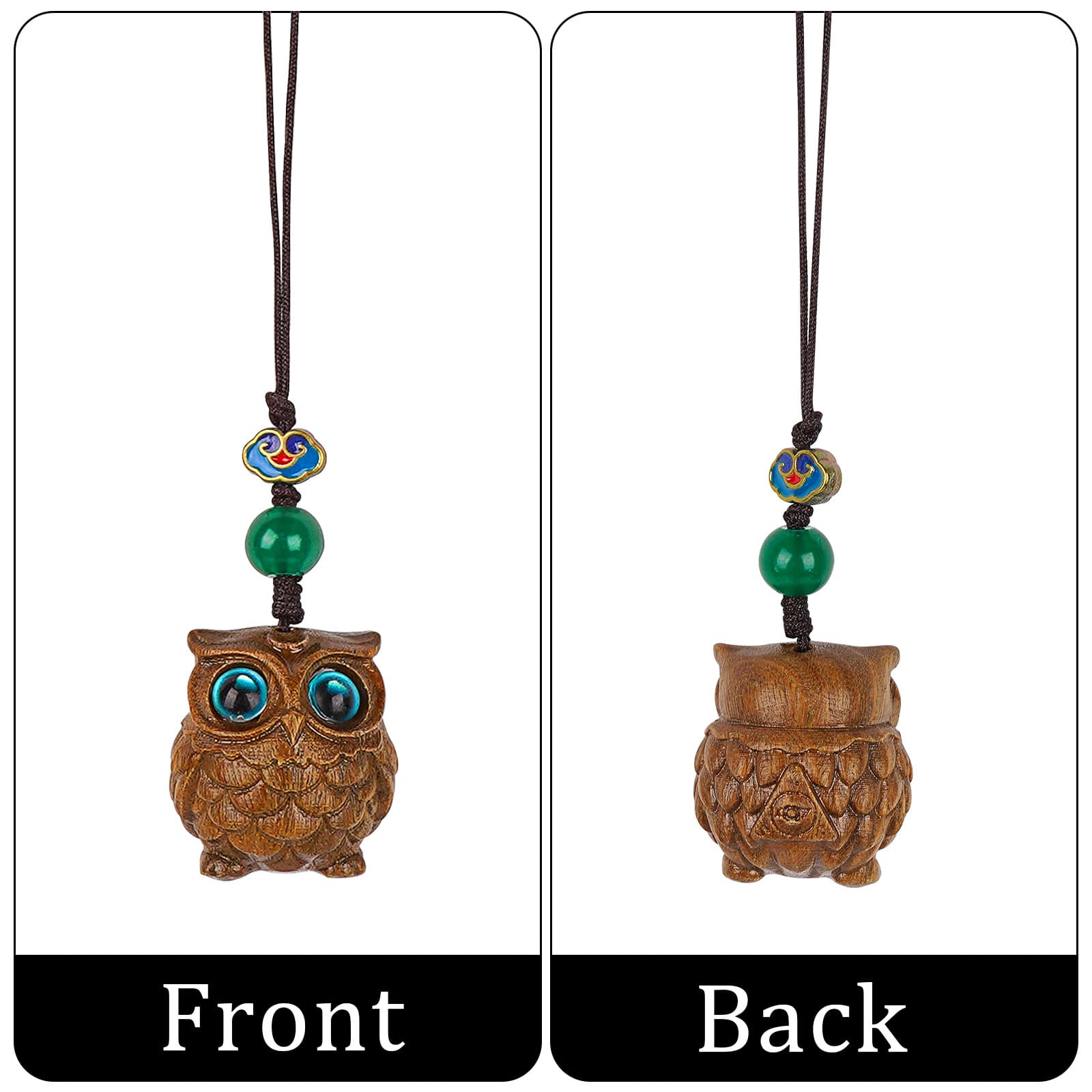 JANKOW 2 Pack Owl Pendant DIY Keychain, Owl Cell phone chain Keychain, Cute Owl Charm for Phone, Backpack, Keys - 2