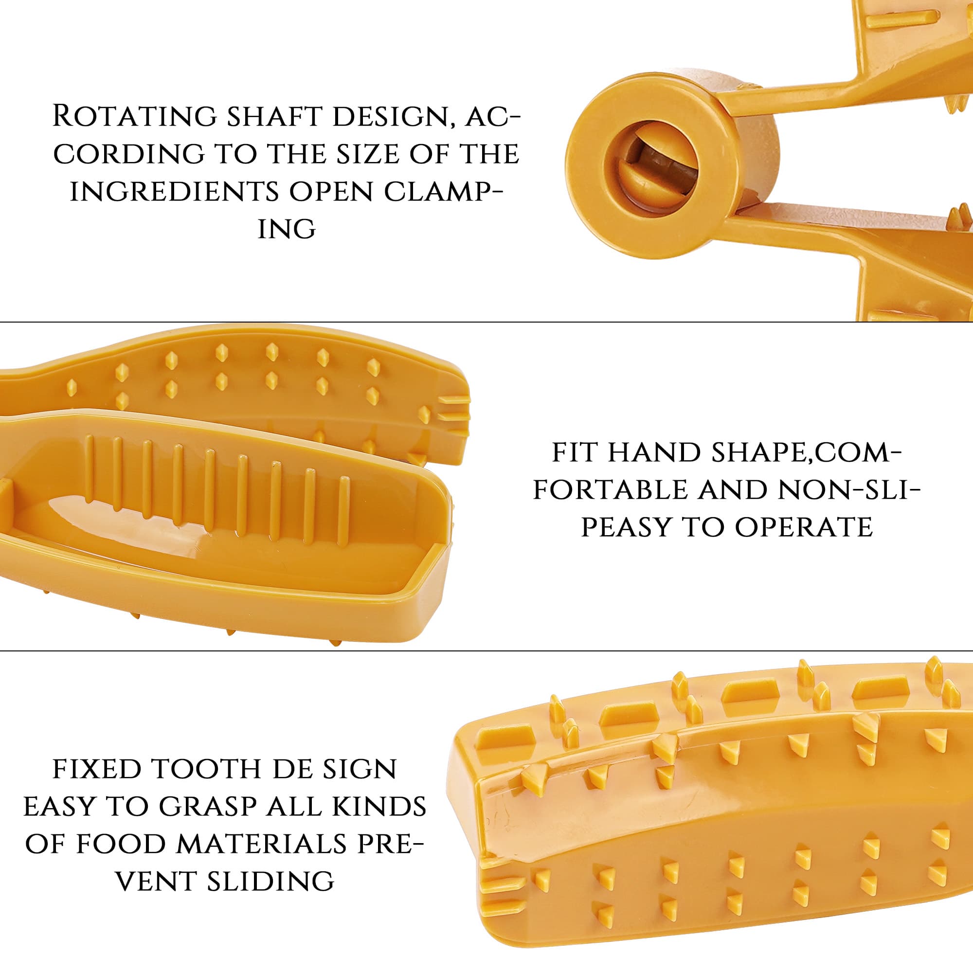 JANKOW 1Pcs Finger Guard Cutting Slice Vegetables, Fruits Hand Protector, Kitchen Tool, Slicer, Grater Food Safety Holder for Chopping Grating (Yellow) - 2