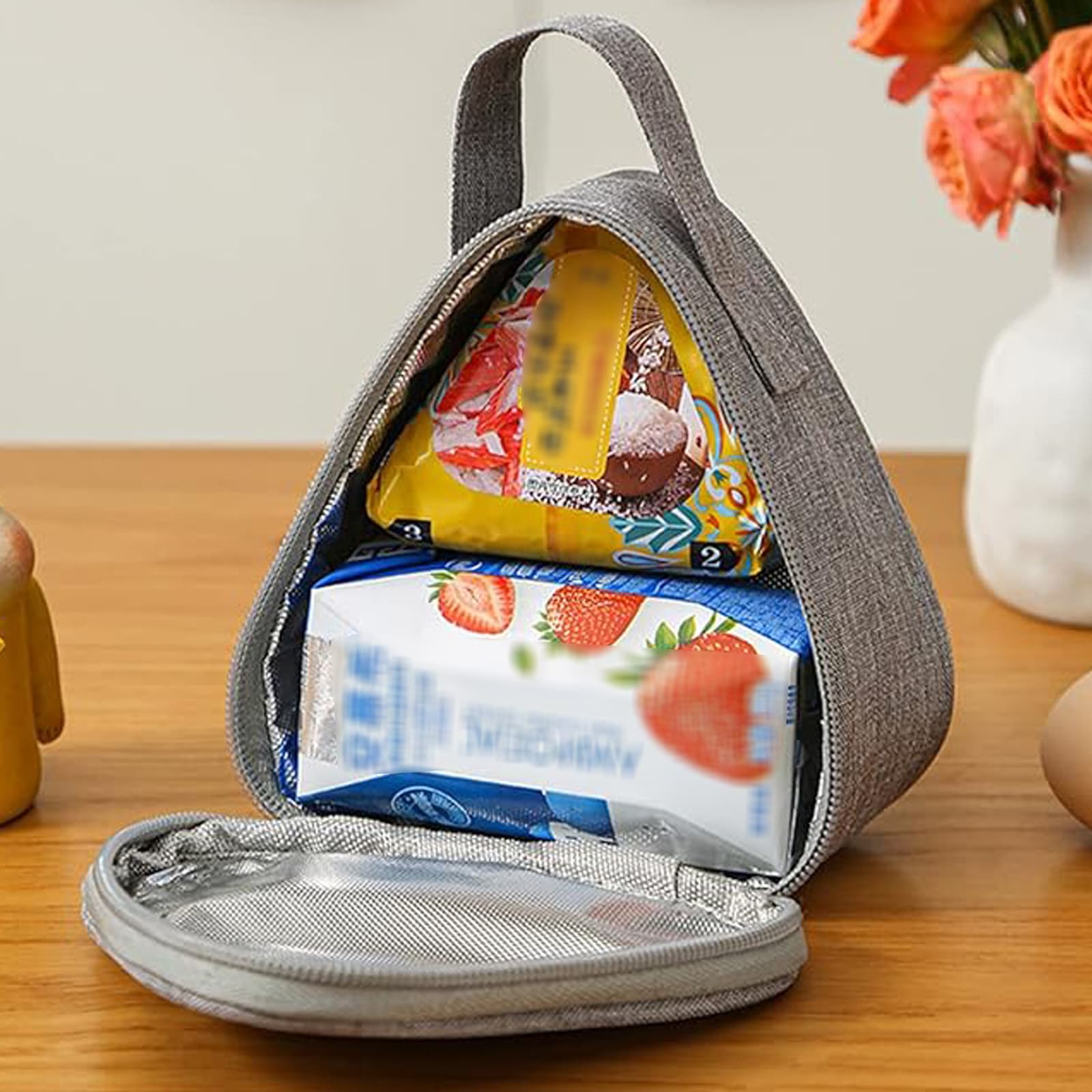 JANKOW Small Reusable Snack Bags Food Breakfast bento bag Small Triangular Rice Ball Lunch Box Bag - 3