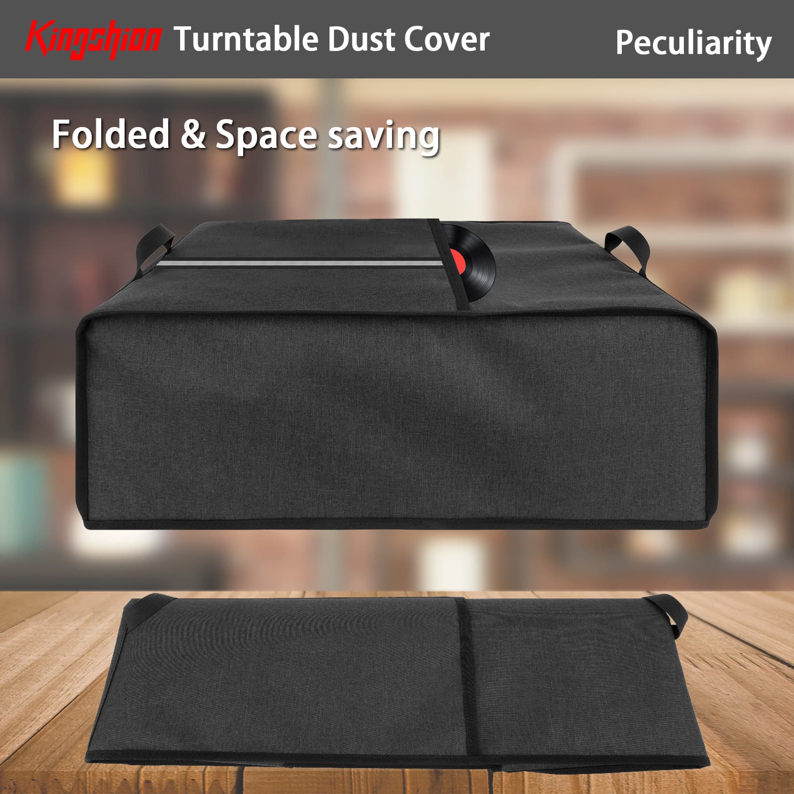 Kingshion Turntable Dust Cover, Record Player Protective Case, Dust and Scratch Proof, Compatible with SL-Q300/SL-B250 /SL-B260/SL-BD20/SL-BD27/SL-BD35/SLD-20/SL-PC11/SL1200/SL1210 Pioneer PLX 1000 - 4