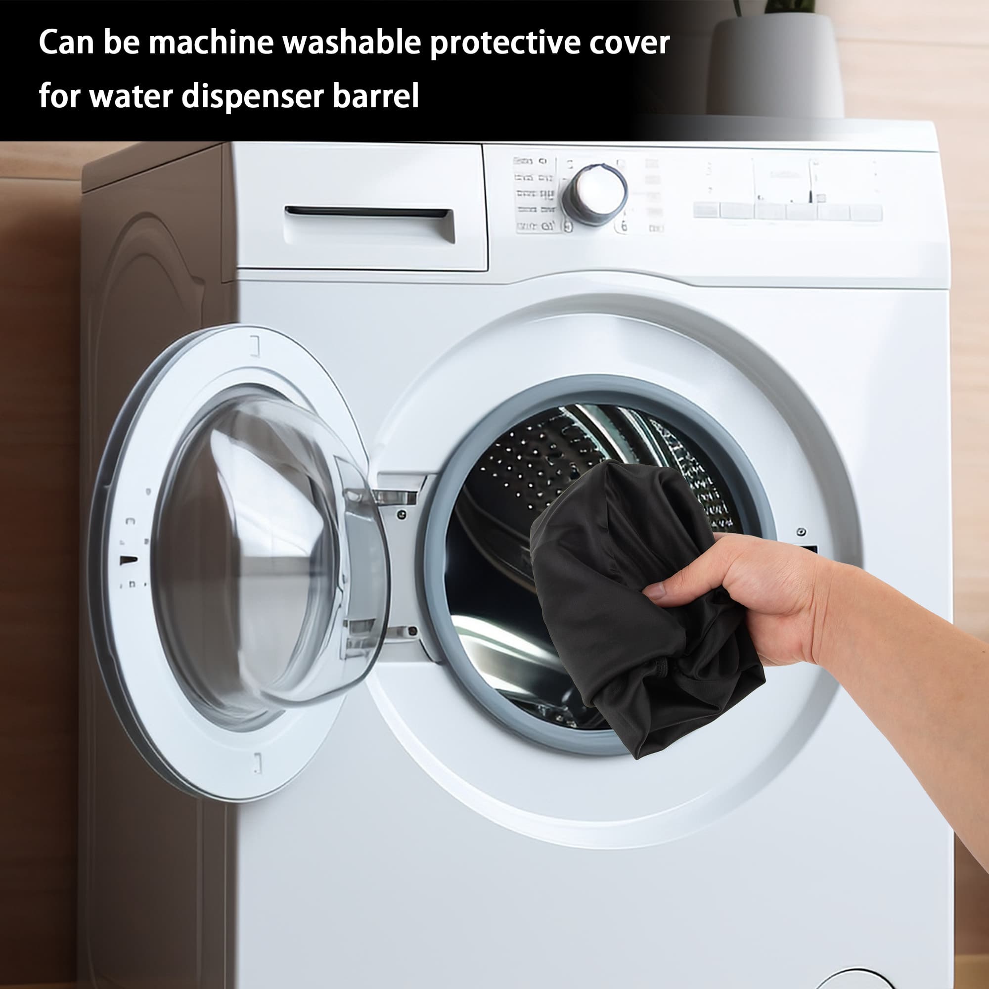 Water Dispenser Barrel Cover for 5 Gallon Water Bottle, Elastic Fabric Bucket Decor Protector Cover - 4