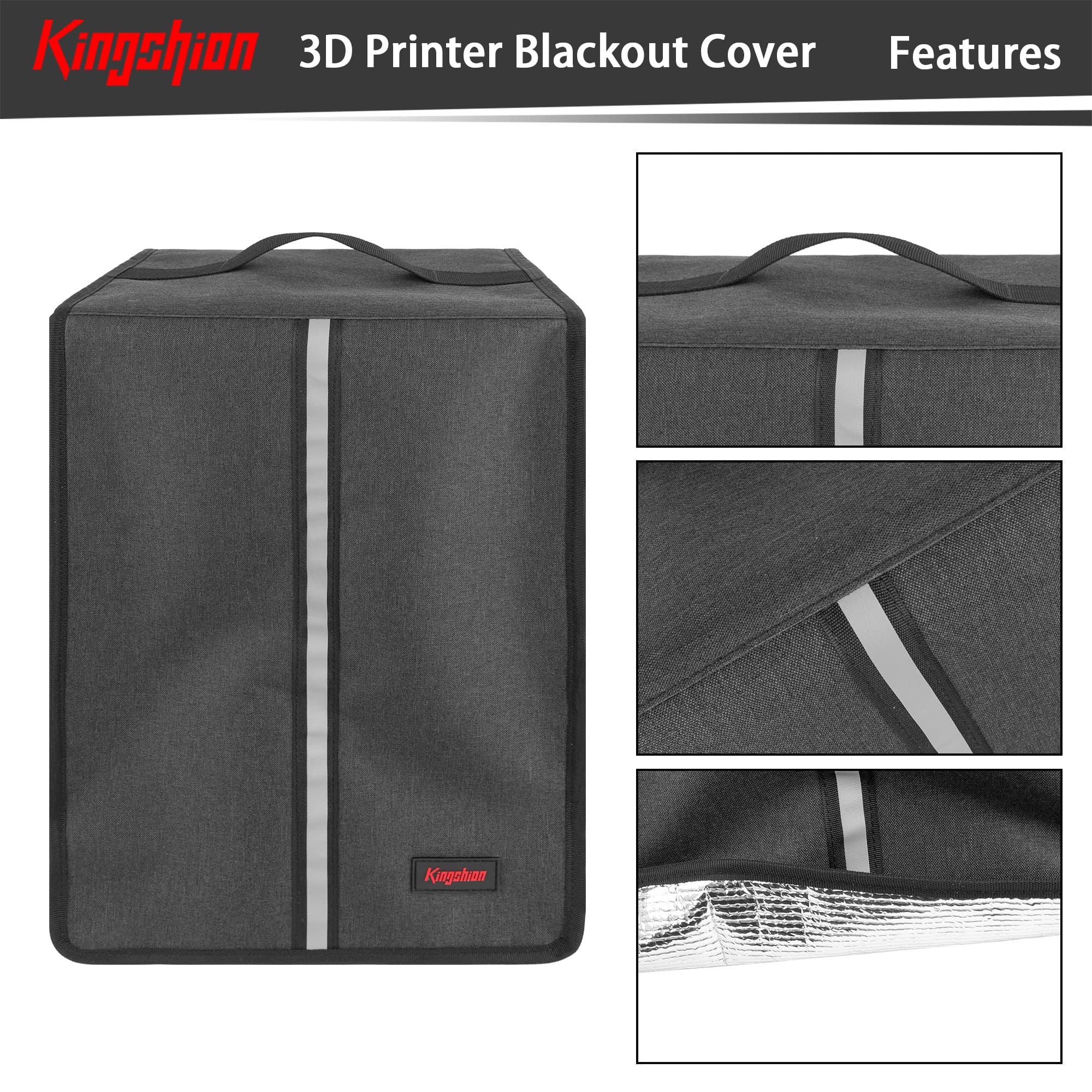 Kingshion 3D Printer Blackout Cover, Prevent Sunlight Dust Storage Sleeve with Handle, Compatible with Mar 2 Pro/ LD-002H/Anycubi Photo S/ Photo Mono SE DLP LCD SLA 3D Printer, 9.5 X 9.5 X 16 Inch - 3