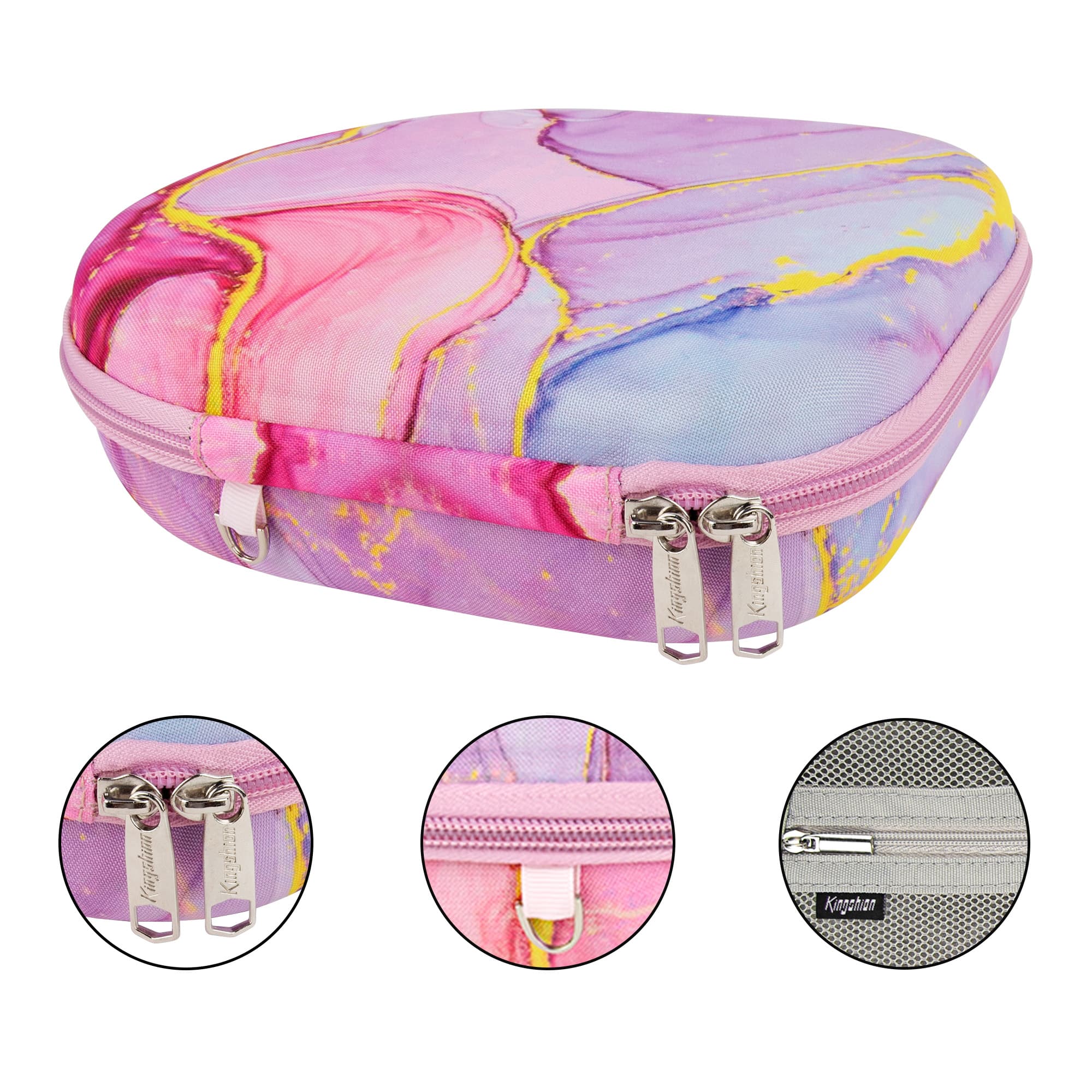 Kingshion Hard Headphone Case Compatible with JBL Tour ONE, TUNE 750BTNC, Tune 710BT, TUNE 700BT Travel Carrying Bag for Lifestyle E65BTNC, Live 650BTNC, LIVE 500BT (Pink) - 3