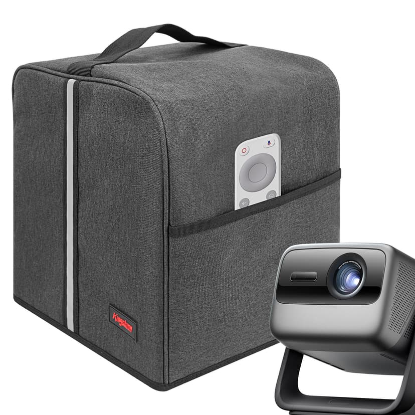 Kingshion Projector Dust Cover for JMGO N1 Pro/N1 Ultra, Waterproof Projector Protector Case with Pocket for Accessories-Dark Gray