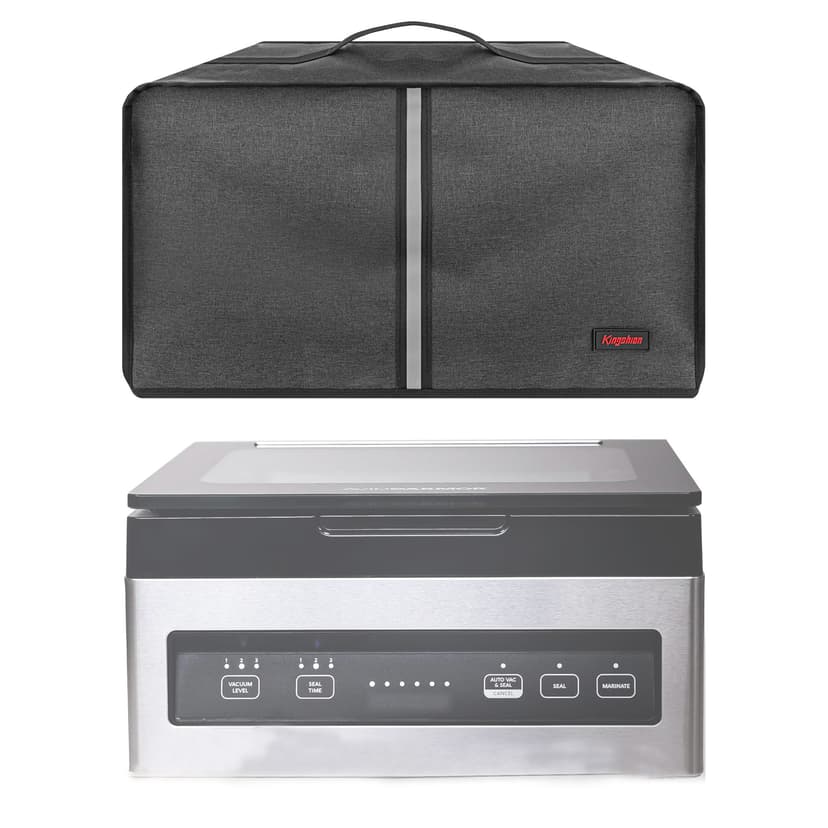 Kingshion Vacuum Sealer Dust Cover with Lateral Pockets Compatible with Avid Armor USV1 Chamber Vacuum Sealer, 12.6 x 12.6 x 6.3 In -Dark Gray