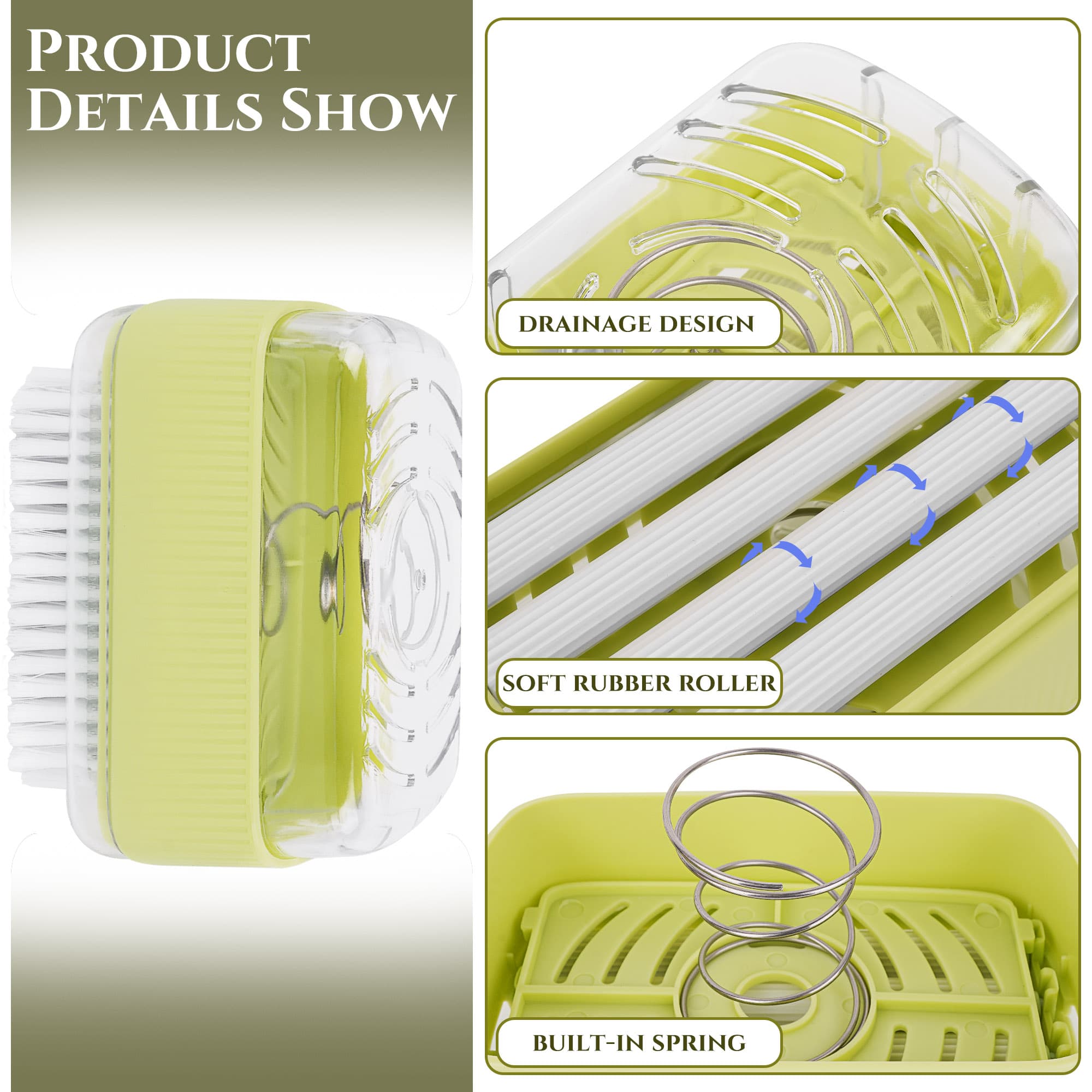 JANKOW Foaming Soap Box, Multifunctional Soap Boxs, Clothes Cleaning Brush Soaps Dispenser Foaming Box, Reusable Scrubbing Brush Soaps Organizatier for Home Laundry (Green) - 2