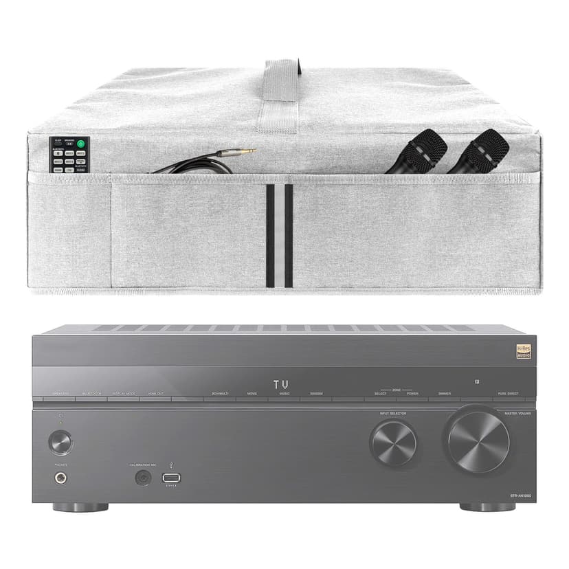 Kingshion Record Player Dust Cover, Stereo Receiver Dust Cover Protector Compatible with Sony STR-AN1000, Denon AVR-S970H, Onkyo TX-SR393 Stereo Receiver (Light Gray)
