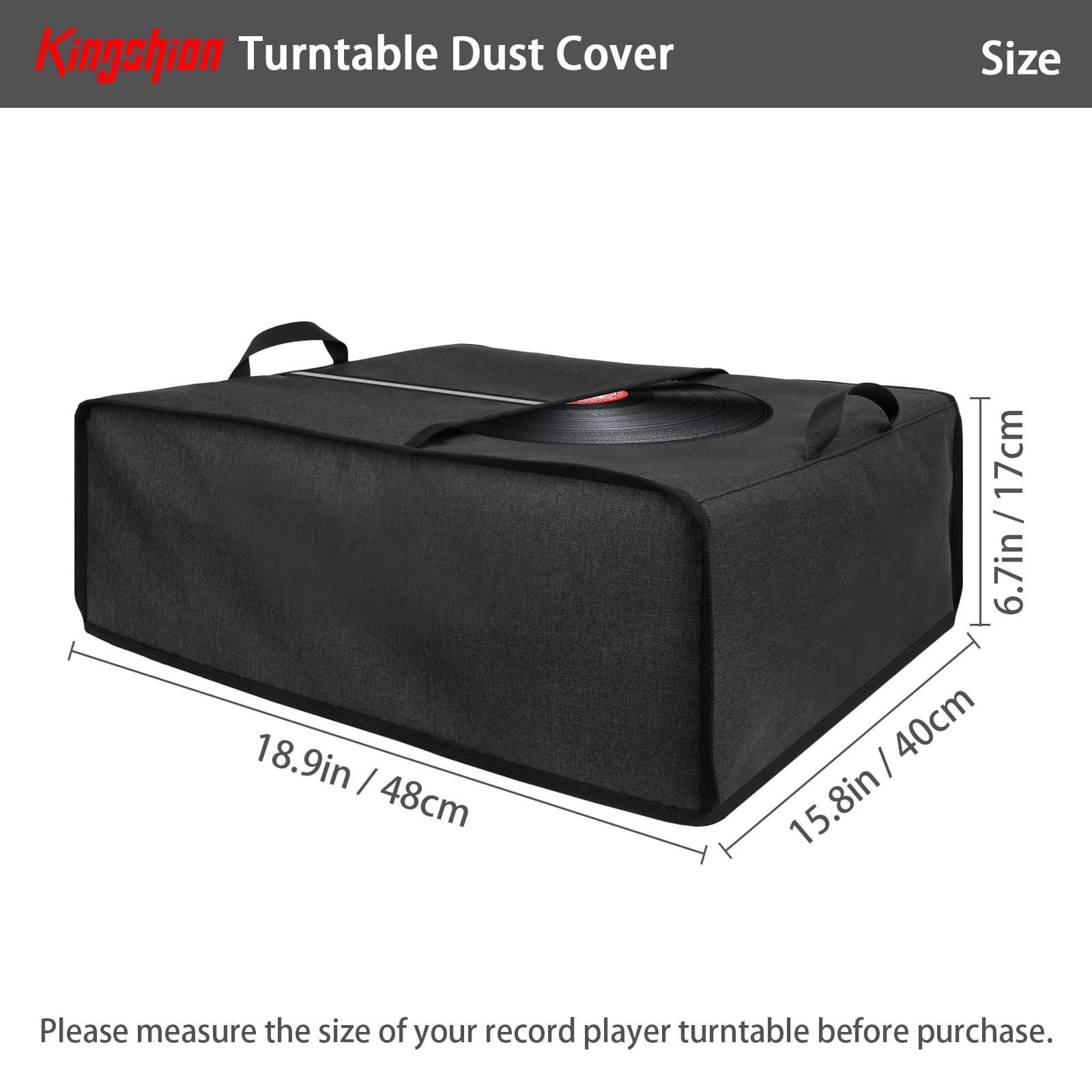 Kingshion Turntable Dust Cover, Record Player Protective Case, Dust and Scratch Proof, Compatible with SL-Q300/SL-B250 /SL-B260/SL-BD20/SL-BD27/SL-BD35/SLD-20/SL-PC11/SL1200/SL1210 Pioneer PLX 1000 - 1