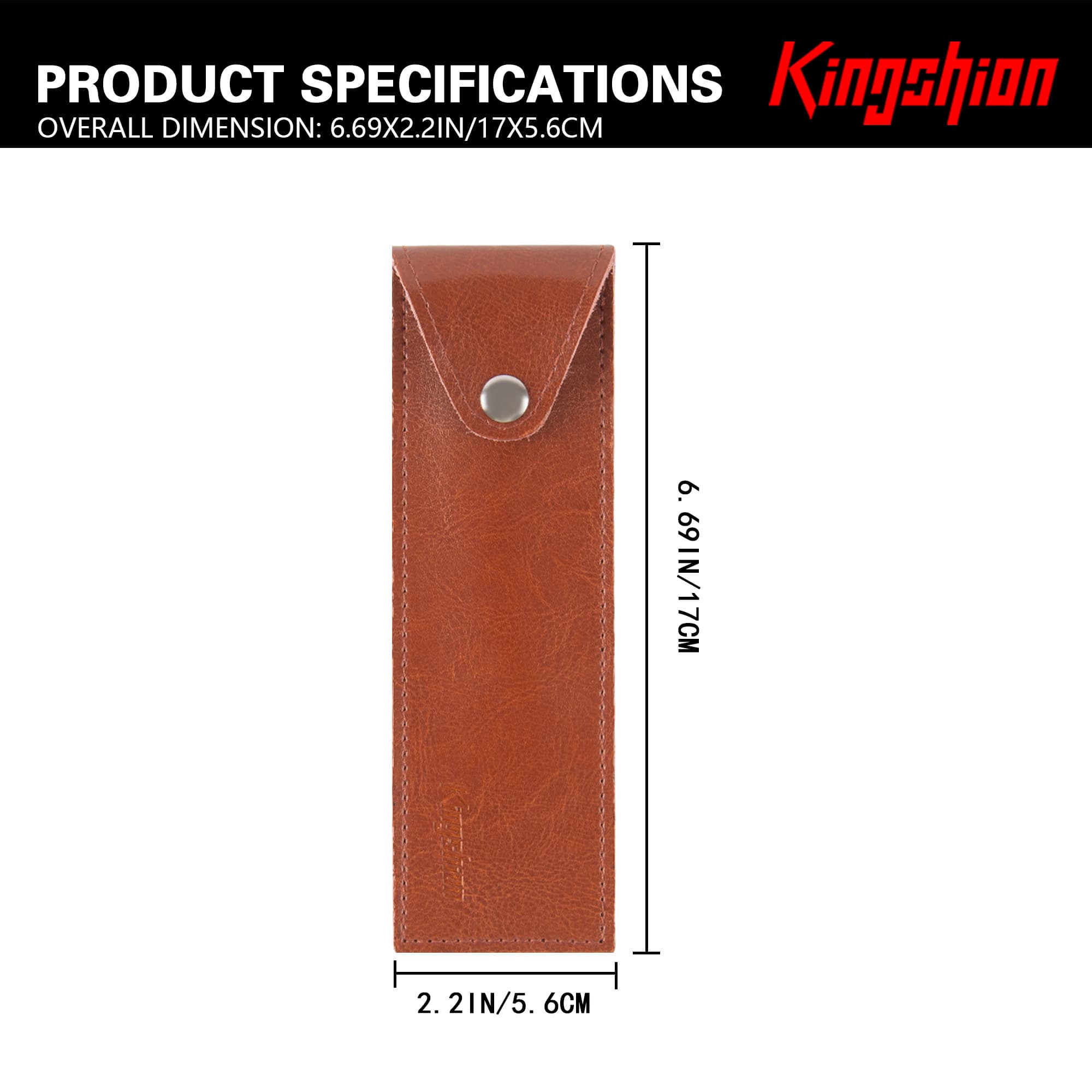 Genuine Leather Straight Razor Cover, Protective Snap Closure Shaving Razor Sleeve, Travel Storage Pouch for Straight Edge Razors - 1
