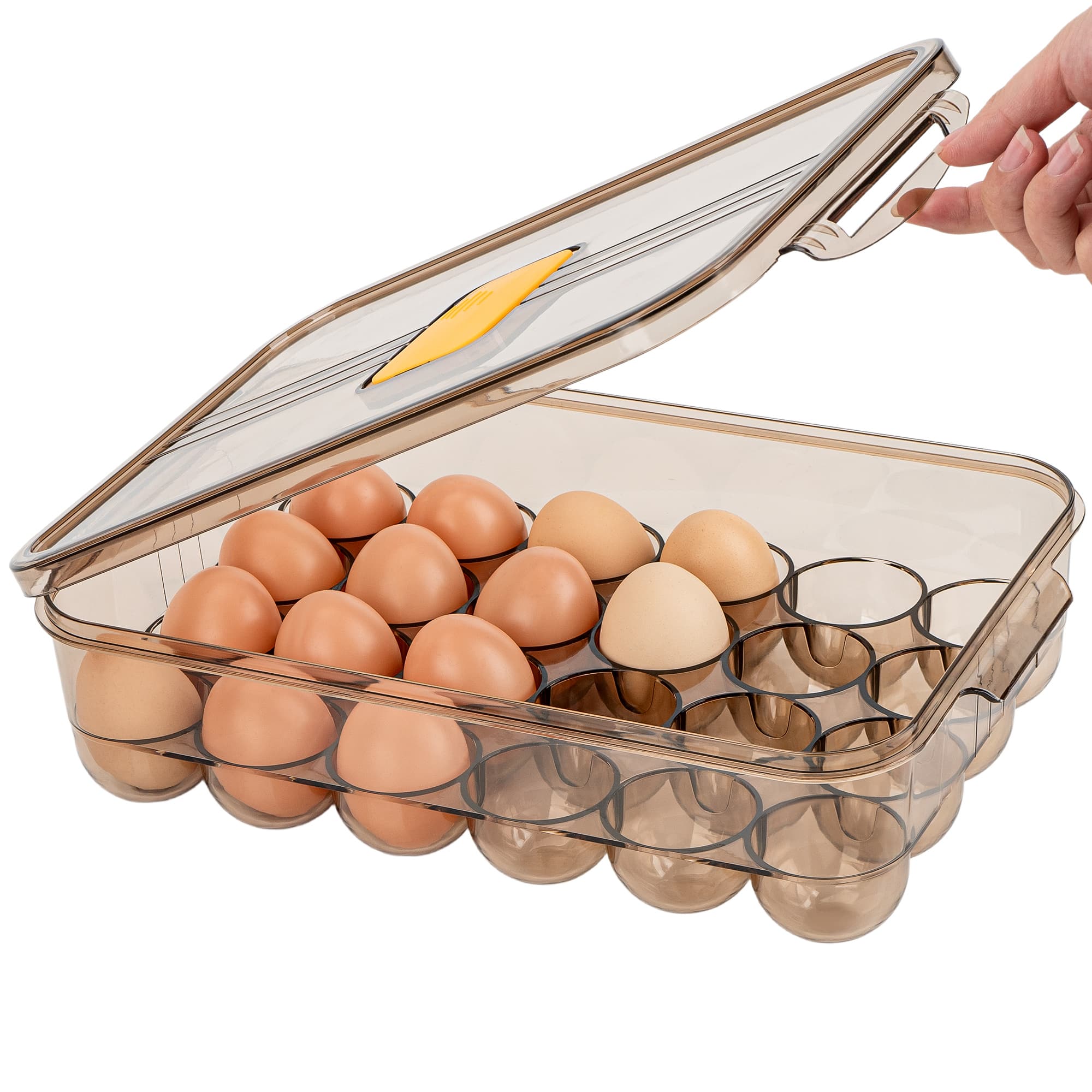 Jankings 24-Slot Egg Storage Box – Clear Stackable Refrigerator Organizer, Portable BPA-Free PP Egg Holder, Shock-Proof Fridge Container for Kitchen & Picnic - 1