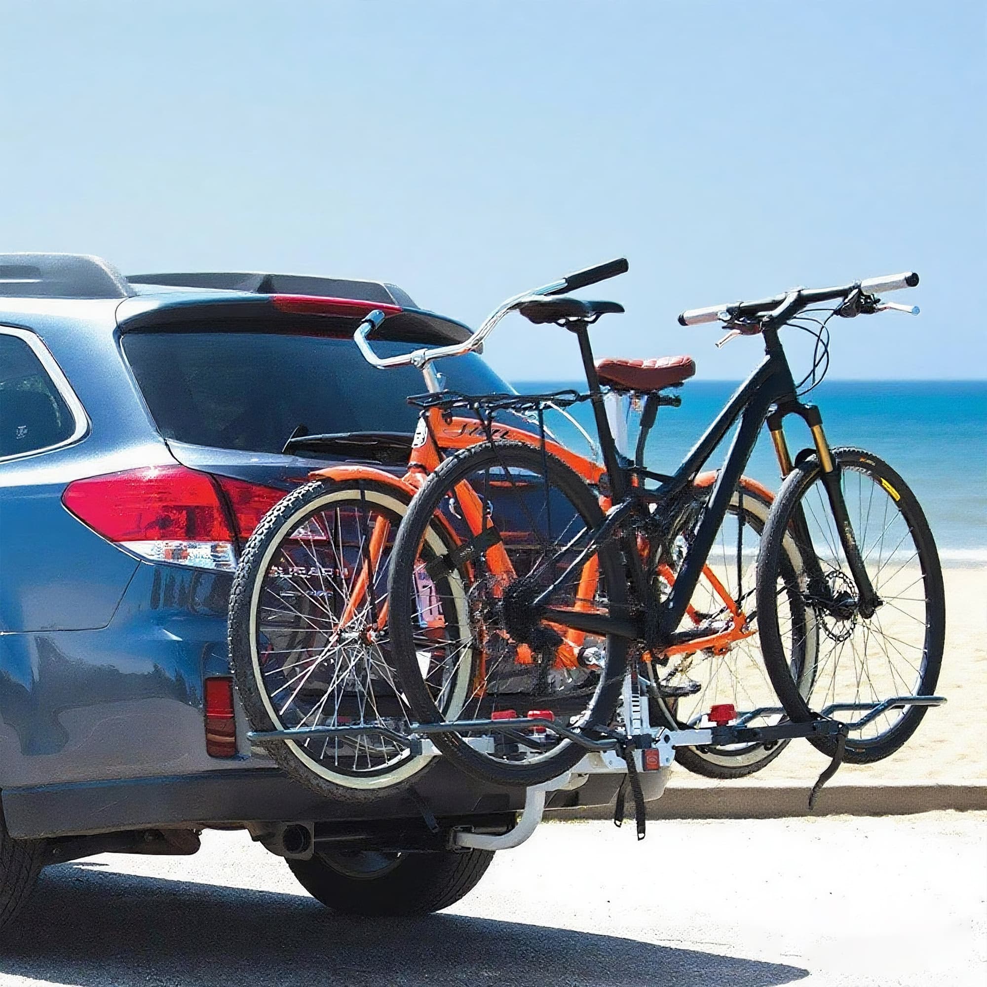 RidingRush Bike Rack Wheel Straps 2-Pack, Secure Adjustable Bicycle Tie Down Straps for Stable & Wobble-Free Bike Transport on Car Racks - 4