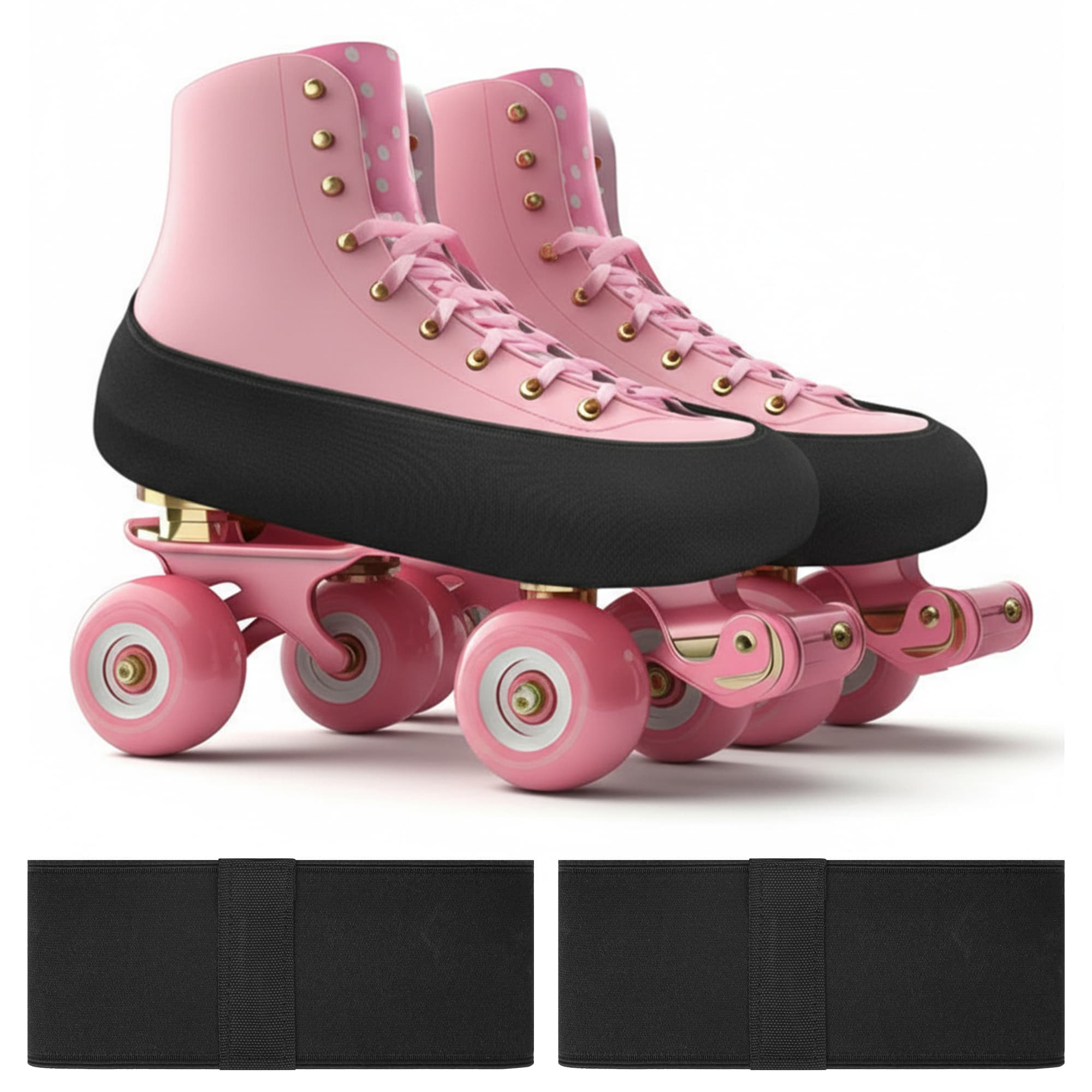 ReignSword 2 Pack Roller Skates Covers, Elastic Skate Guards Figure Skating, Easy-On Boot Protector, Washable Skating Accessories for Youth & Adults (Black, M (34-38 yards)) - 1