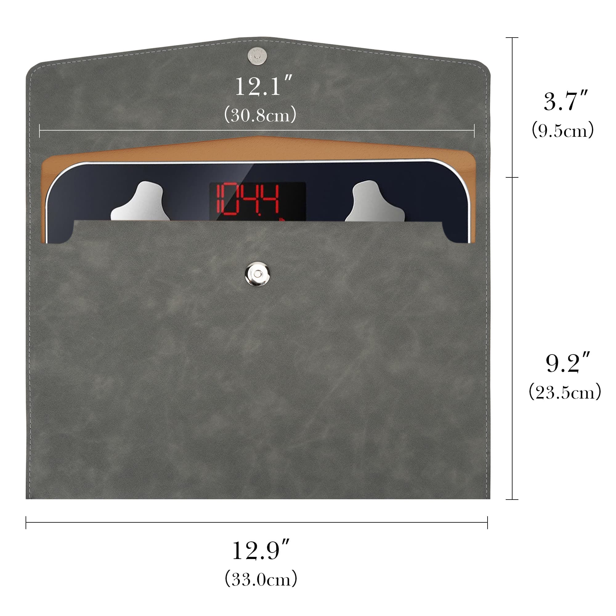 ReignSword Carrying Bag for Smart Scale, Compatible with Renpho Travel Scale Elis Go, 11.02In x 7.09In, Vegan Leather Replaceable Protective Pouch Bathroom Scales for Body Weight (Gray) - 1