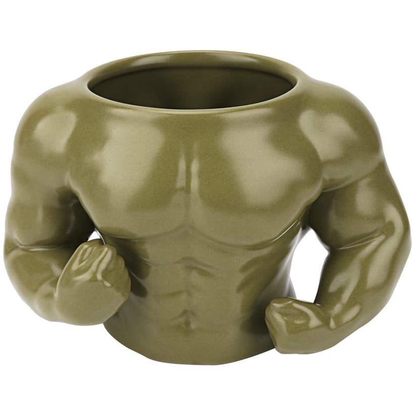 JANKOW Creative Muscle Man Mug, Muscular Men's Coffee And Milk Cup, Muscle Ceramic Mug for Men Dad (Green)