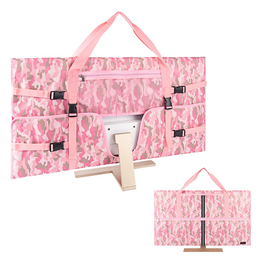 Kingshion Travel Carrying Bag Compatible with 32" All-in-One Desktop Computer and 32" Monitor (Camouflage Pink)