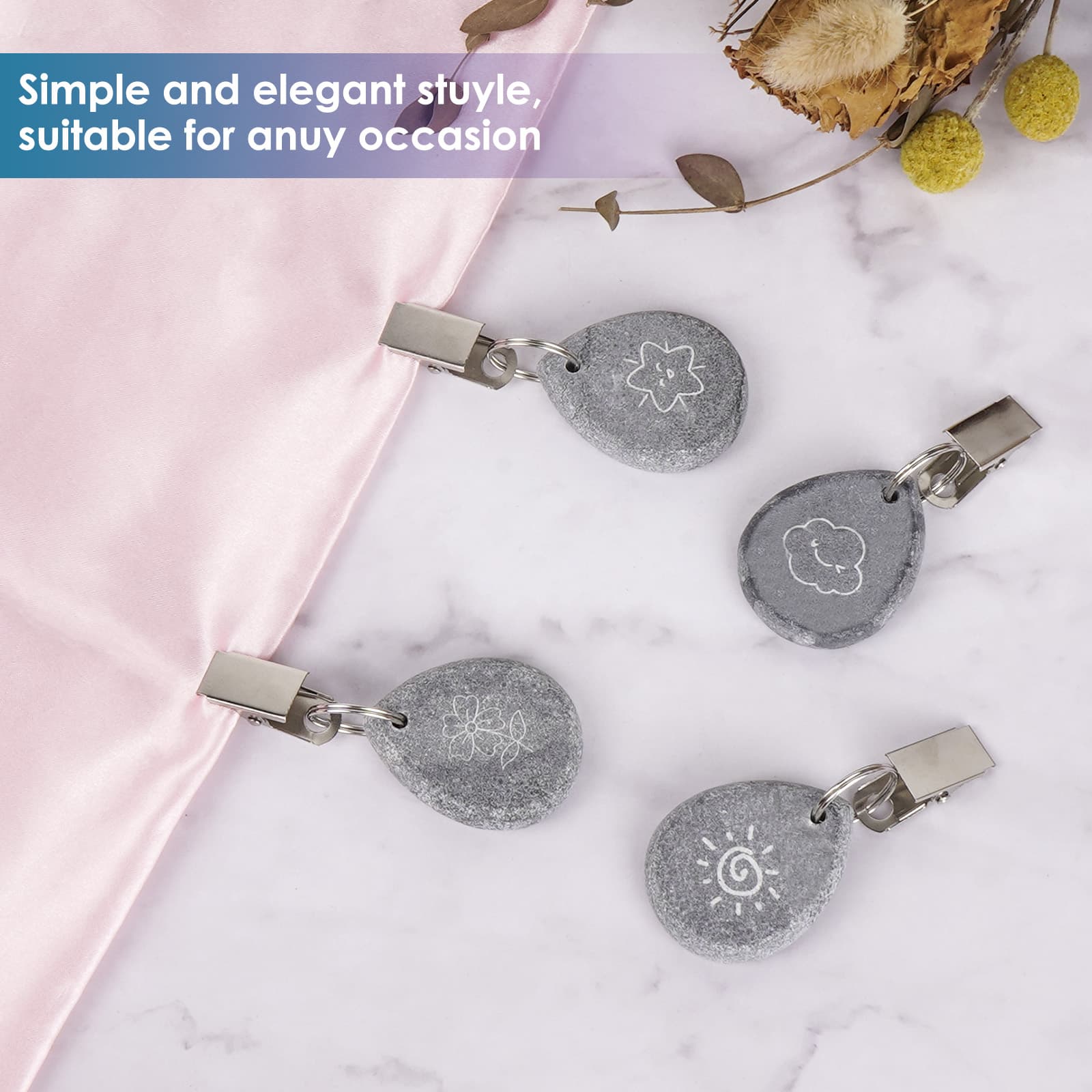 JANKOW Tablecloth Weighted Clips, Tablecloth Weights for Outdoor Tables, Tablecloth Weights With Clip, Table Cloth Pendant , for Home Outdoor Traveling Picnic Cloth Accessory Tablecloth (8Pcs) - 1
