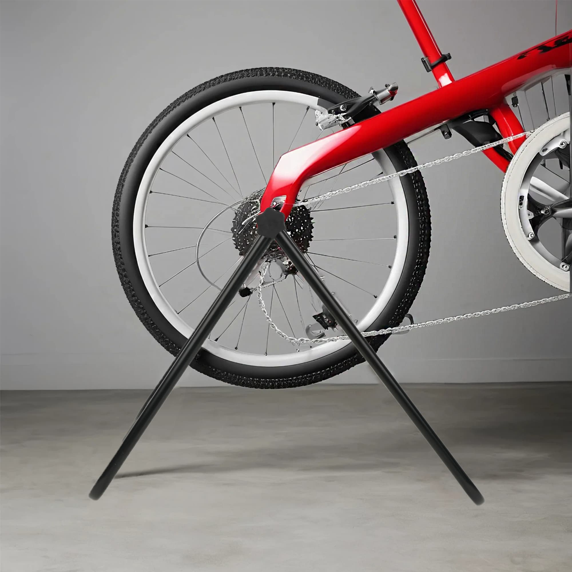 RidingRush Bike Work Stand, Portable Floor Bicycle Stand for Road Bike, Mountain Bike, E-Bike, Single Indoor Bike Holder Rack - 5