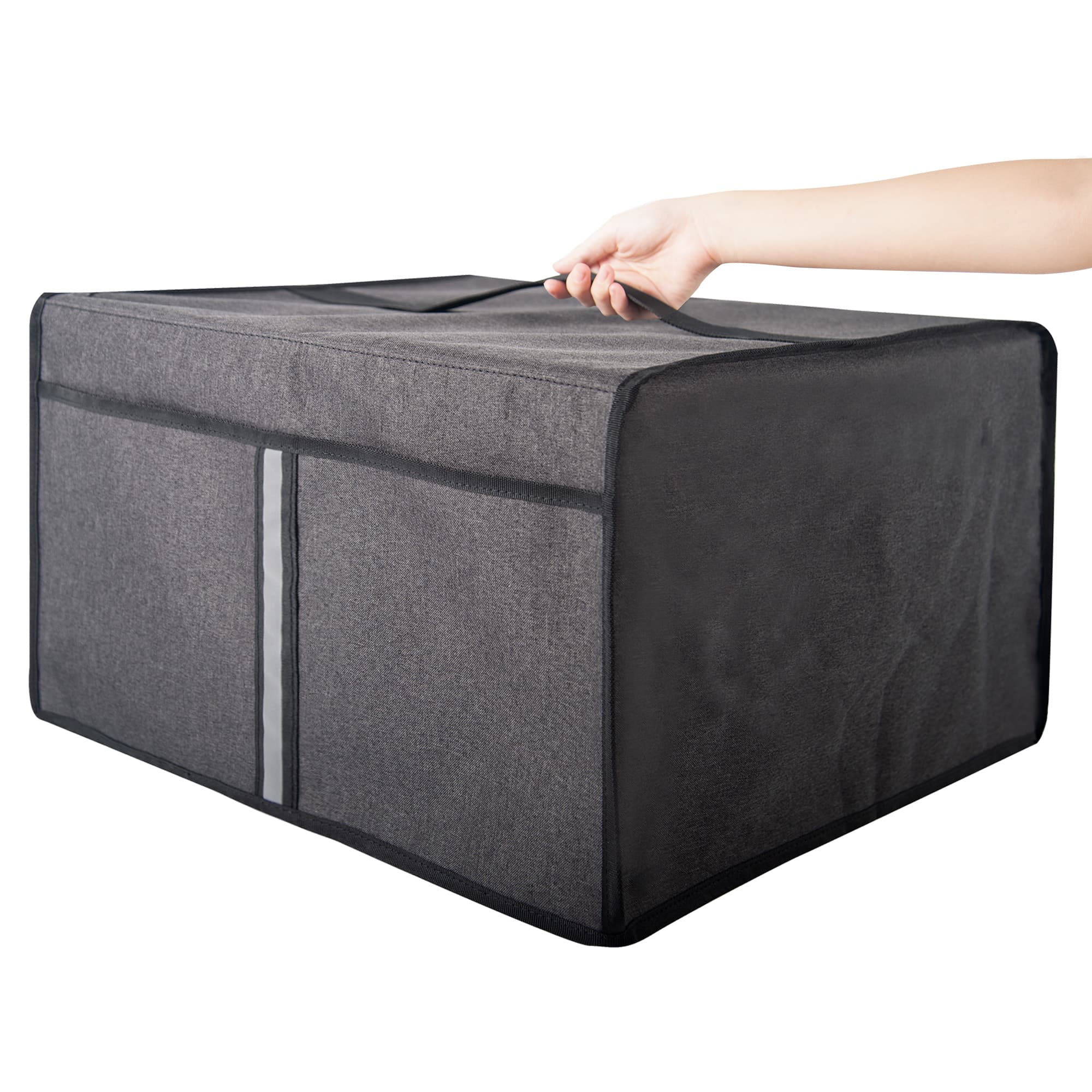 Pizza Rotating Oven Cover, Heavy Duty Fabric Dust Cover Compatible with Presto 03430 Pizzazz Plus Rotating Oven, Easy to Clean & Storage - Dark Gray - 3