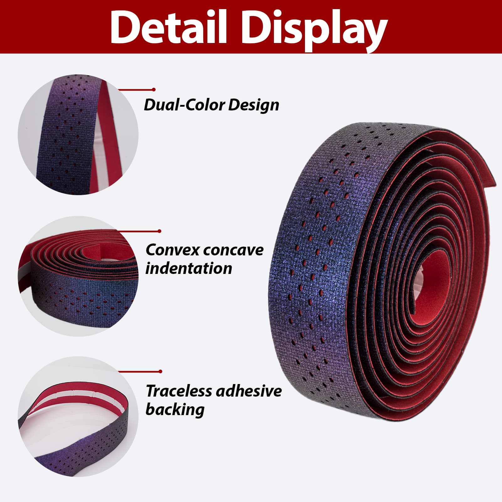 RidingRush Bicycle Handlebar Tape, Bike Grip Tape, Gradient EVA Bar Tape for Road & Gravel Bikes, Non-Slip, Shock Absorbing, Comfortable Grip, Easy to Install - 4
