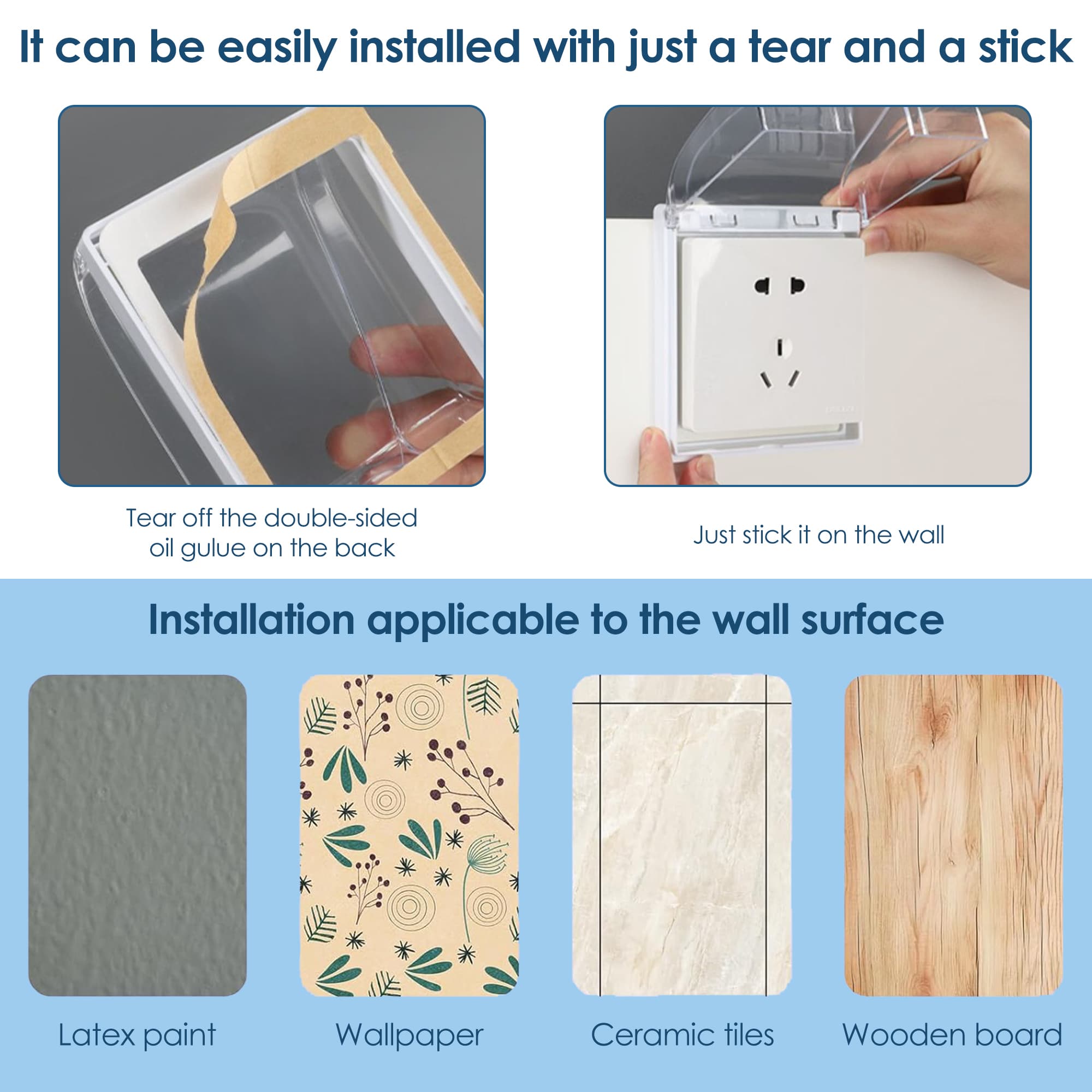 ReignSword Waterproof Outdoor Electrical Outlet Cover with Handle, Plastic Wall Socket Plug Protector, Weatherproof Outside Outlet Box Cover for Bathroom, Kitchen and Balcony (Clear) - 4