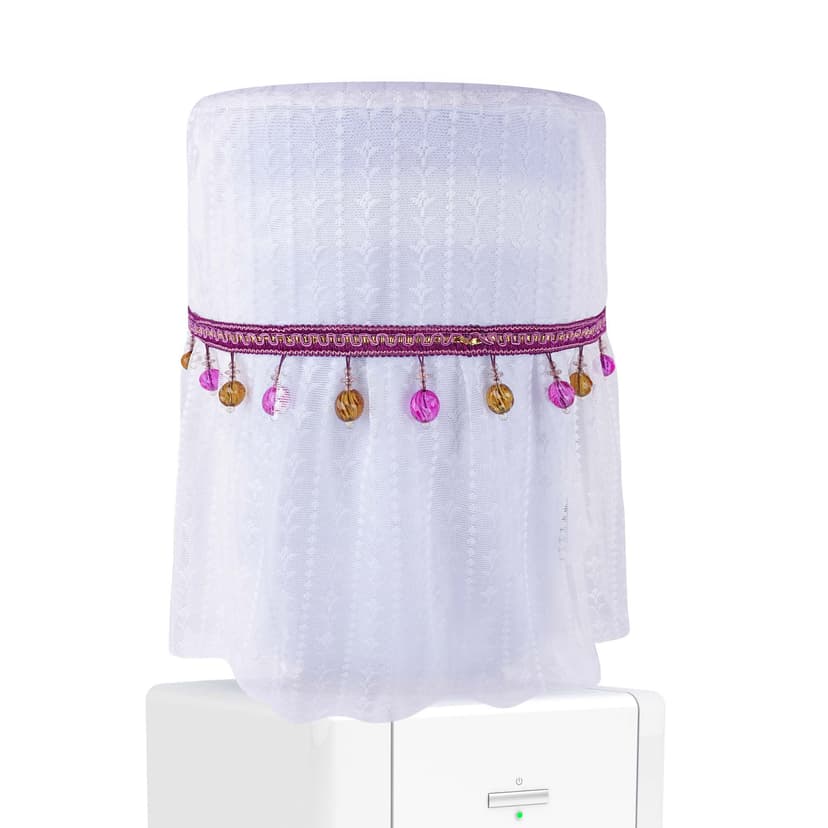 Kingshion 5 Gallon Water Dispenser Barrel Dust Cover,  Lace Style with Decorative Dust Cover for Water Cooler,Pendant Reusable Water Dispenser Bottle Protective Covers for Home Office-Purple