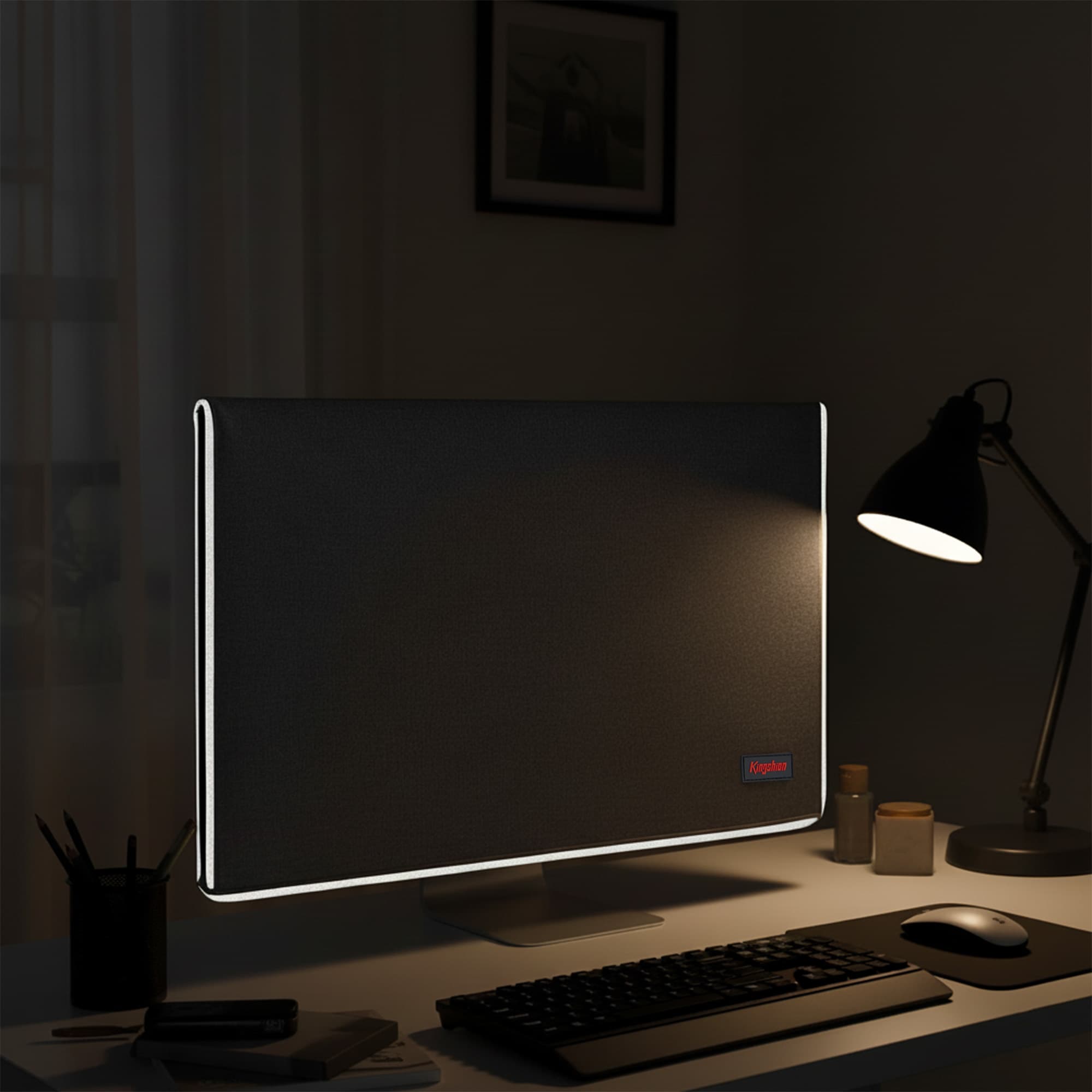 Monitor Dust Cover 24 inch Anti-Static Dustproof LCD/LED/HD Panel Case Computer Screen Protective Sleeve Compatible with iMac 24 inch PC, Desktop and TV, Black - 3