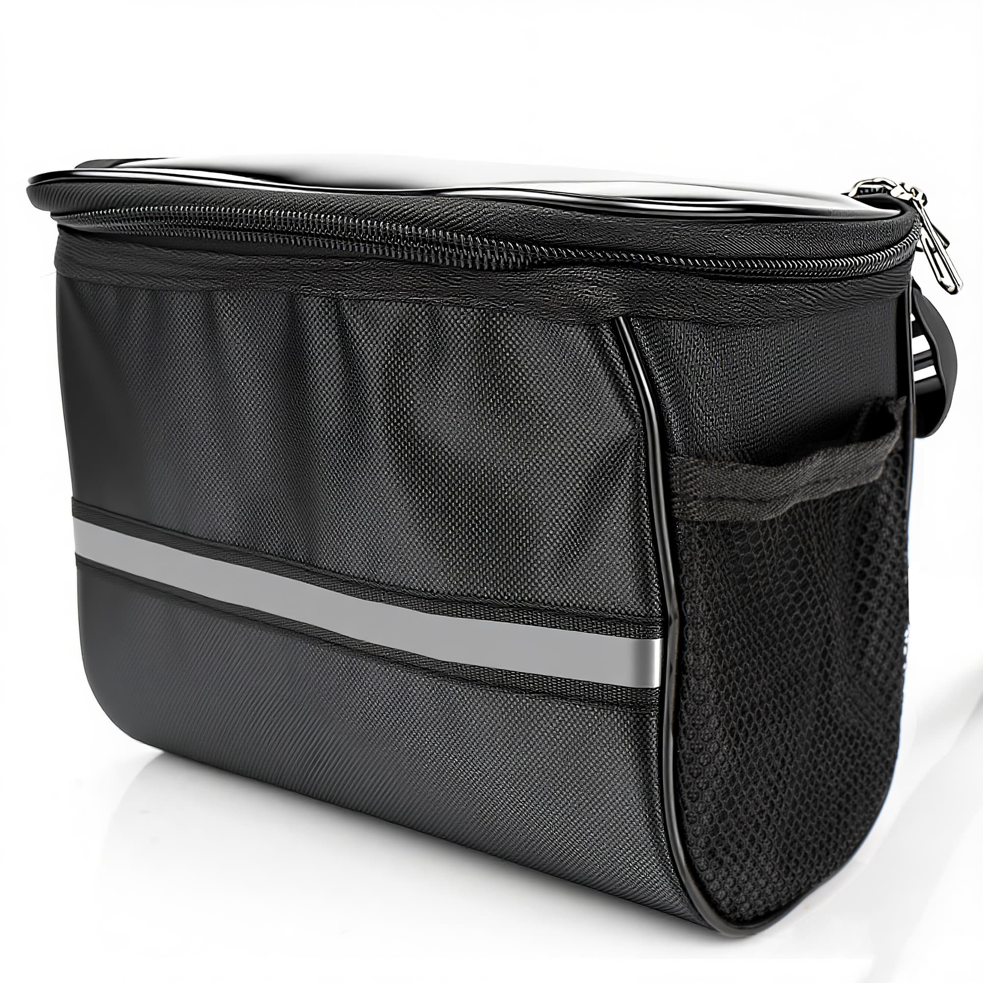 RidingRush Bike Handlebar Bag – Lightweight Bicycle Front Pouch with Reflective Strip, Waterproof Fabric, Easy Installation, Compact Cycling Storage Pack - 6