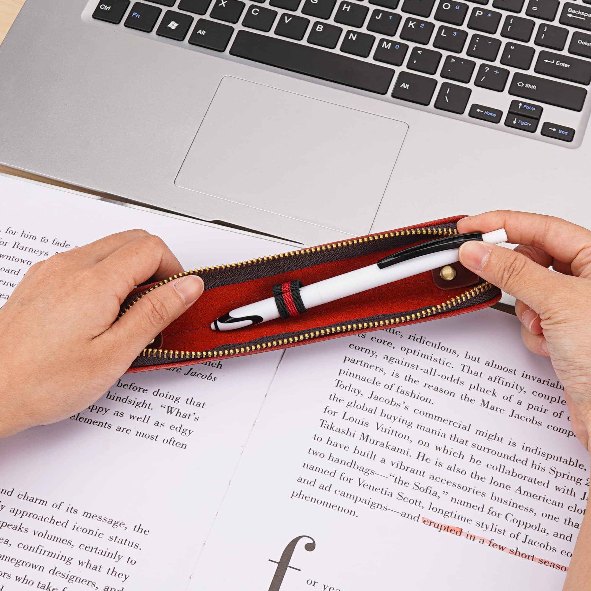JANKOW Leather Pen Case Holder Handmade, Leather Case Holder, for Single Genuine Leathers Single Cases Pens - 4