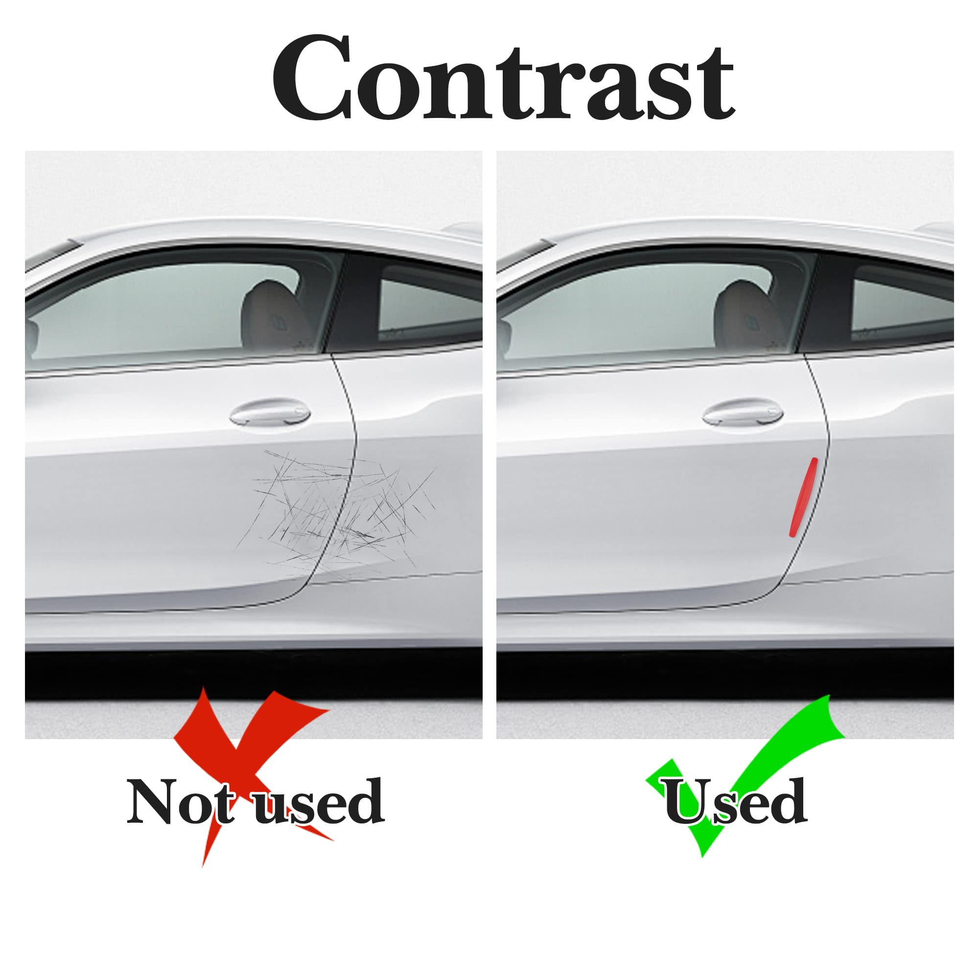 ReignSword 4 Pcs Car Door Edge Guards, Anti-Scratch Anti-Collision Self Adhesive Bumper Protector Trim Strip, Universal Car Exterior Accessories Door Guards for Cars Trucks SUVs (Red) - 6