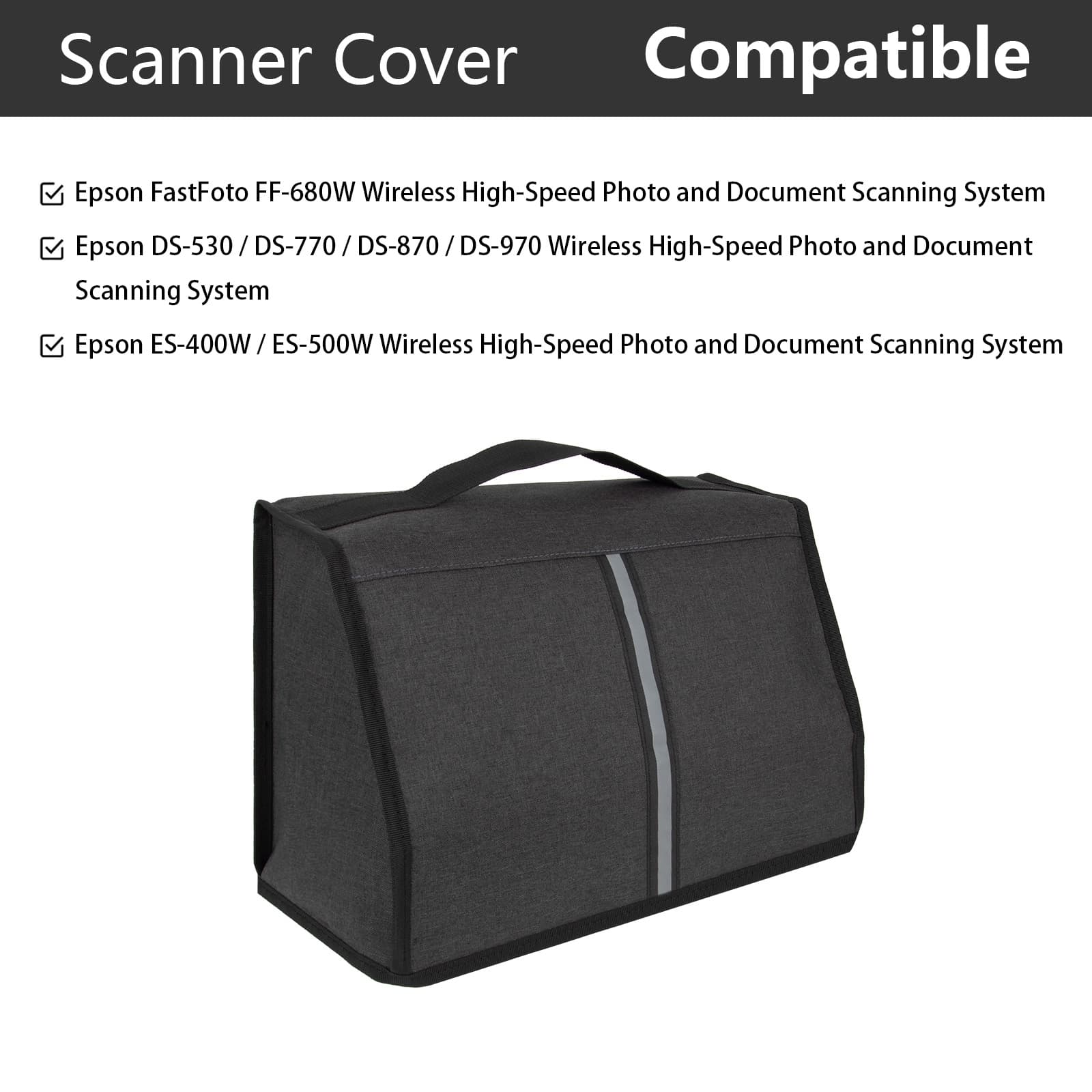Kingshion Scanner Dust Cover Compatible with Epson FastFoto FF-680W / DS-530 / 770 / 870 / 970 / ES-400W / ES-500W Scanner Protector Wireless High-Speed Photo and Document Scanning System - 4