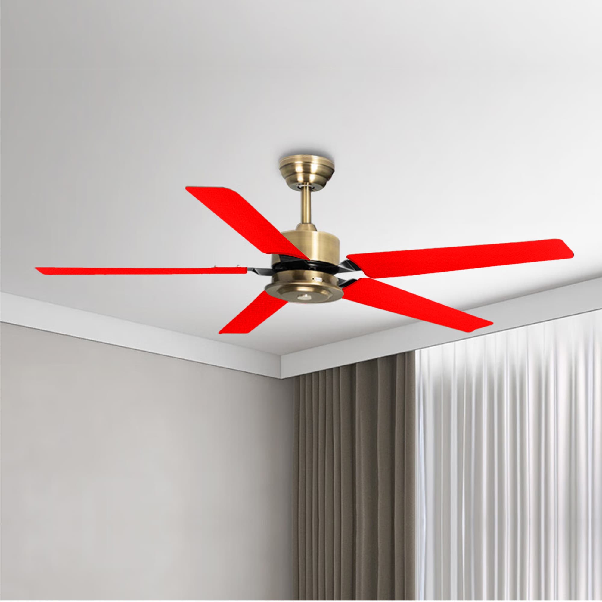 Kingshion 5 Pack Ceiling Fan Blade Covers Suitable for Most Ceiling Fan Blades- Fit Size fan blades 5-6 " wide, 19.5 - 22" long (Red) - 4