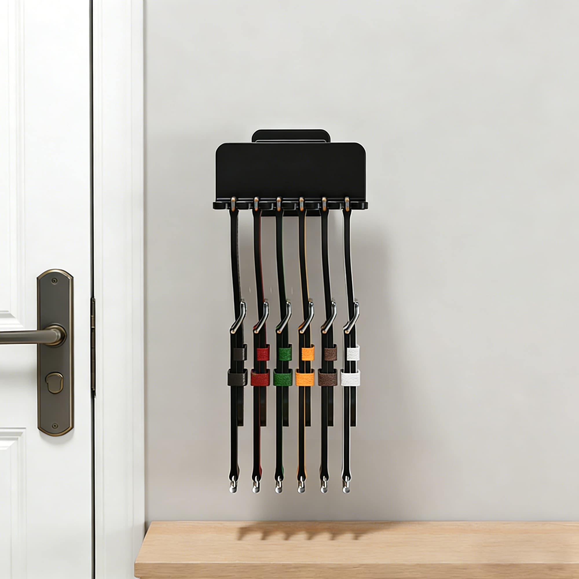 ReignSword Watch Stand & Watch Band Holder Set, 6 Slots Plastic Organizer for Display Strap, No-Drill Watch Accessories for Men and Women (Black) - 3