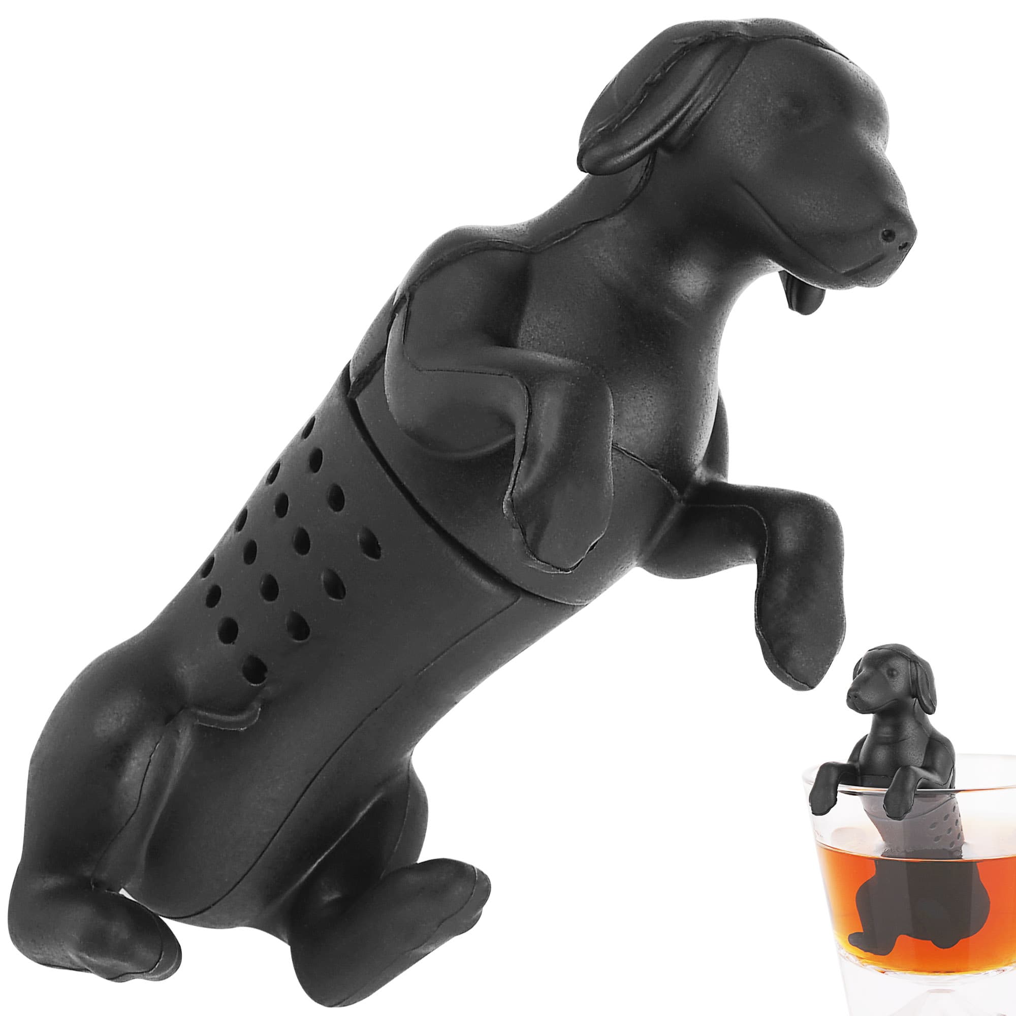 JANKOW HOT DOG Tea Infuser, Silicone Dog Teas Infuser, Tea Infusers for Office, Home, Living Room (Black) - 1