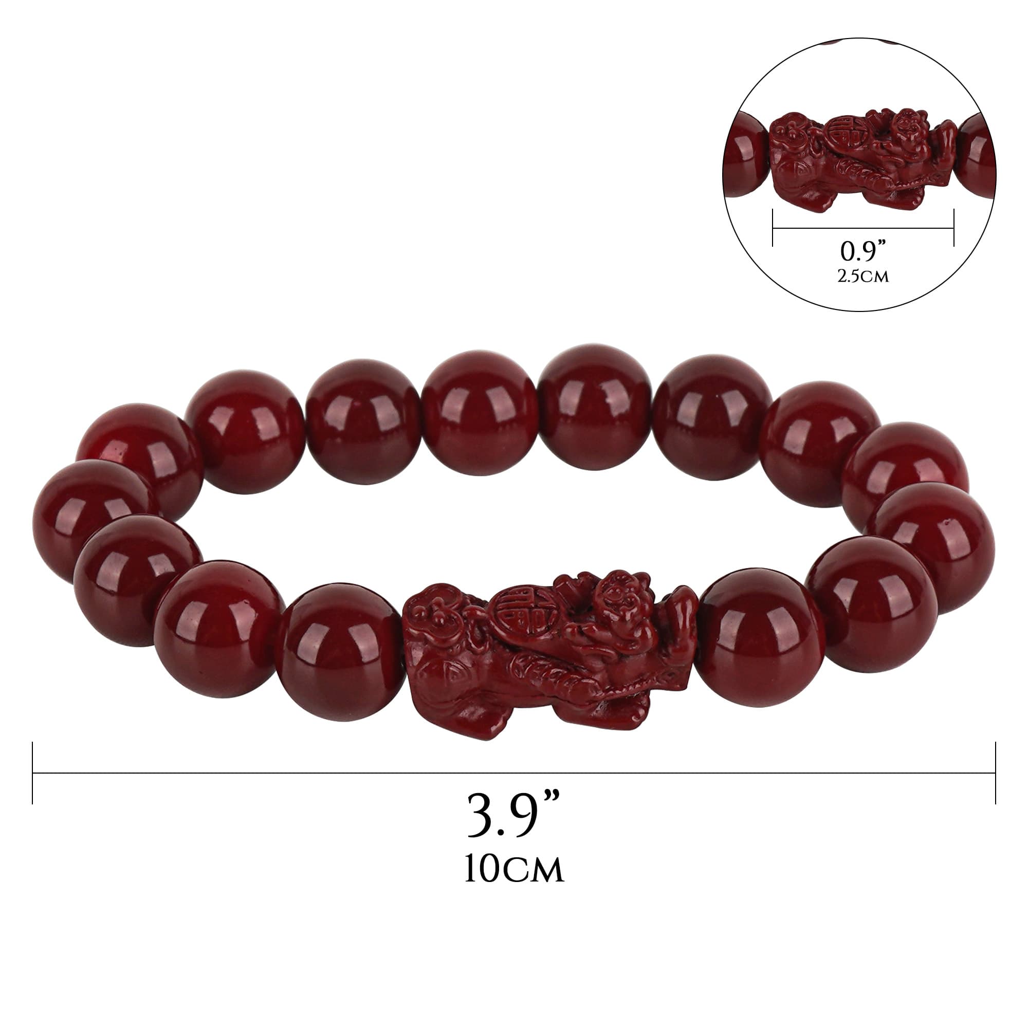 JANKOW Cinnabar Pixiu Bracelet - Oriental Style Feng Shui Jewelry, Gift for Good Fortune and Protection - 1