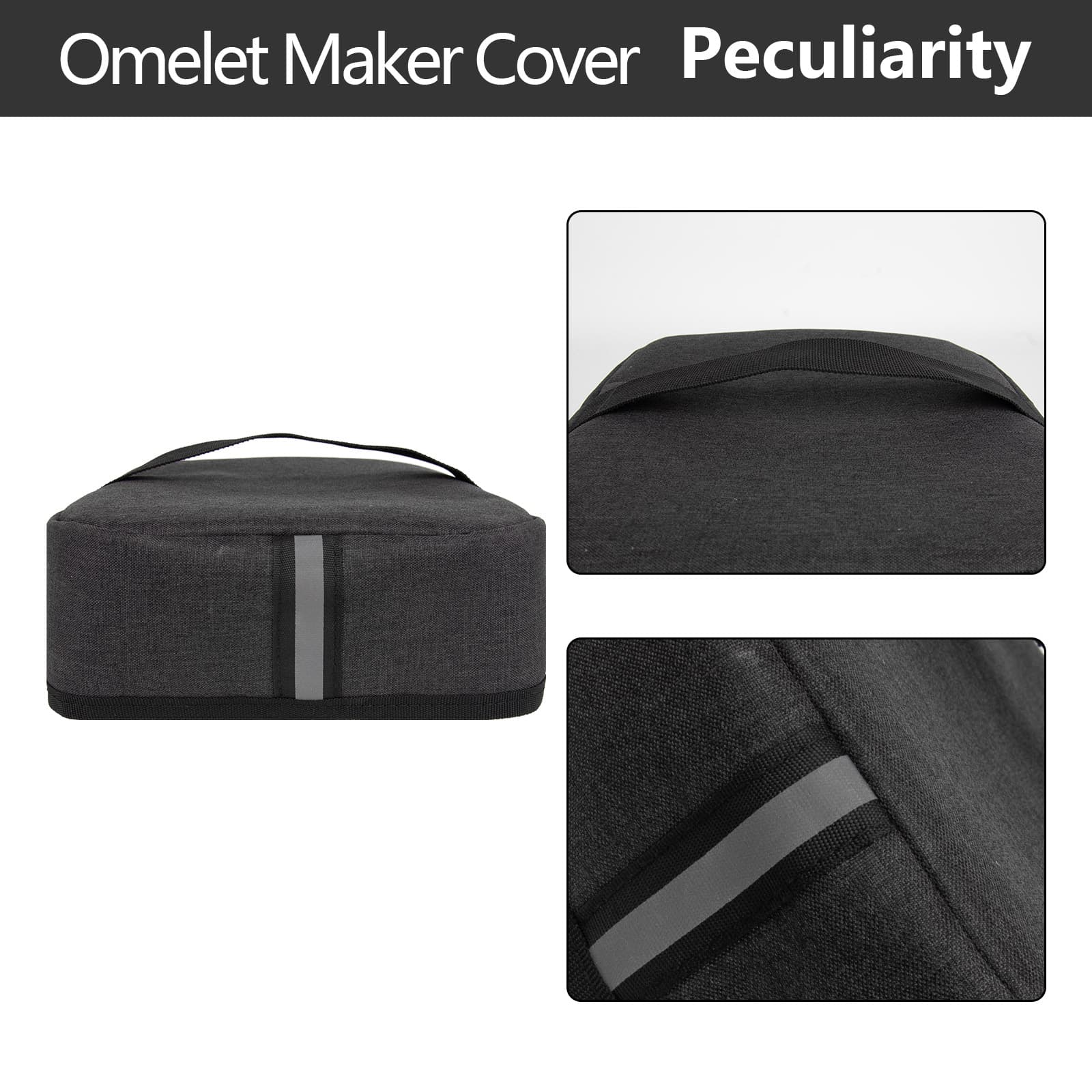 Kingshion Non-Stick Omelet & Frittata Maker Cover, Omelet Maker Dust Cover Compatible with Holstein Housewares - Non-Stick Omelet & Frittata Maker - Dark Grey - 2