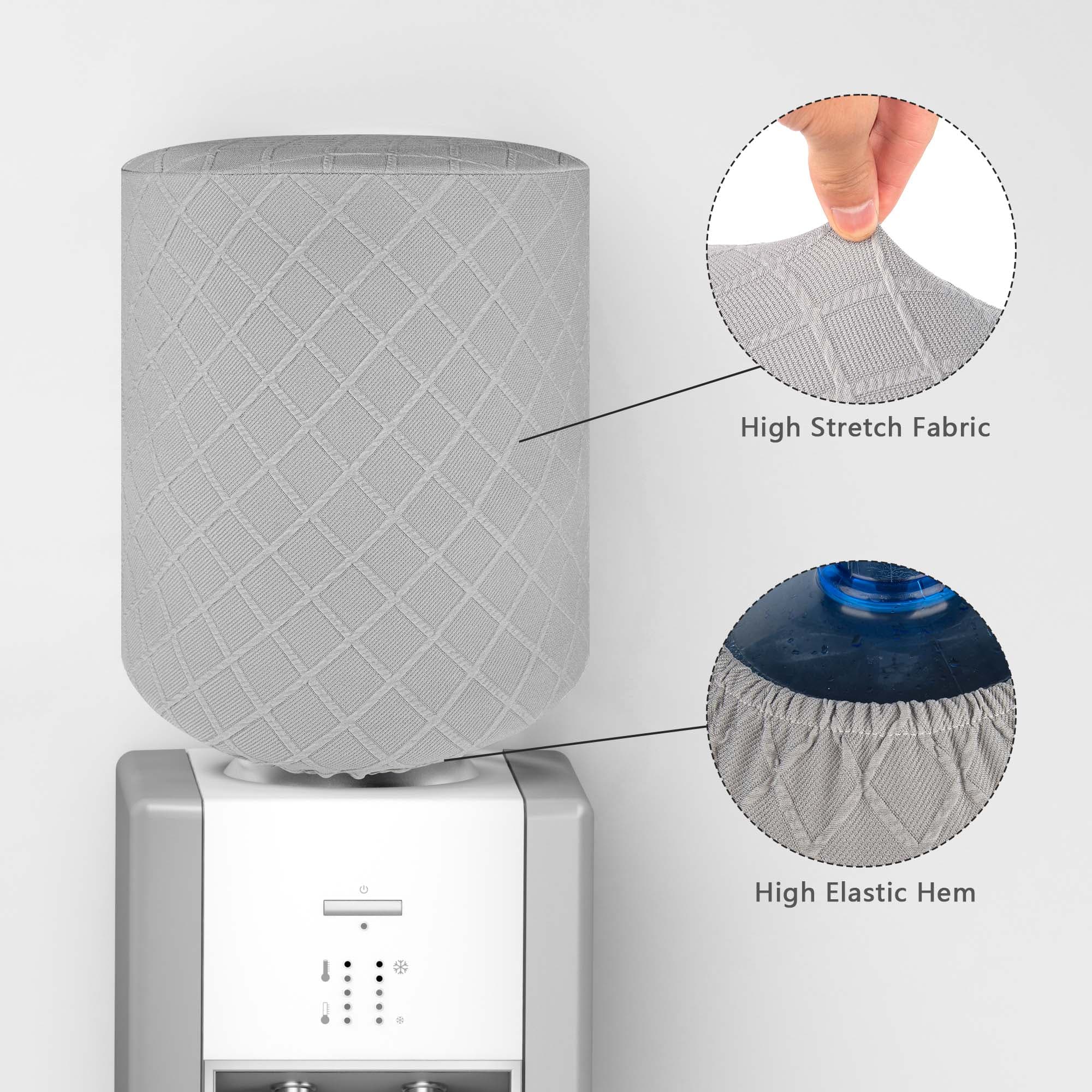 Kingshion Water Dispenser Barrel Cover for 5 Gallon Water Bottle, Elastic Fabric Argyle Bucket Decor Protector Cover, Reusable Furniture Standard Protector, Grey - 2