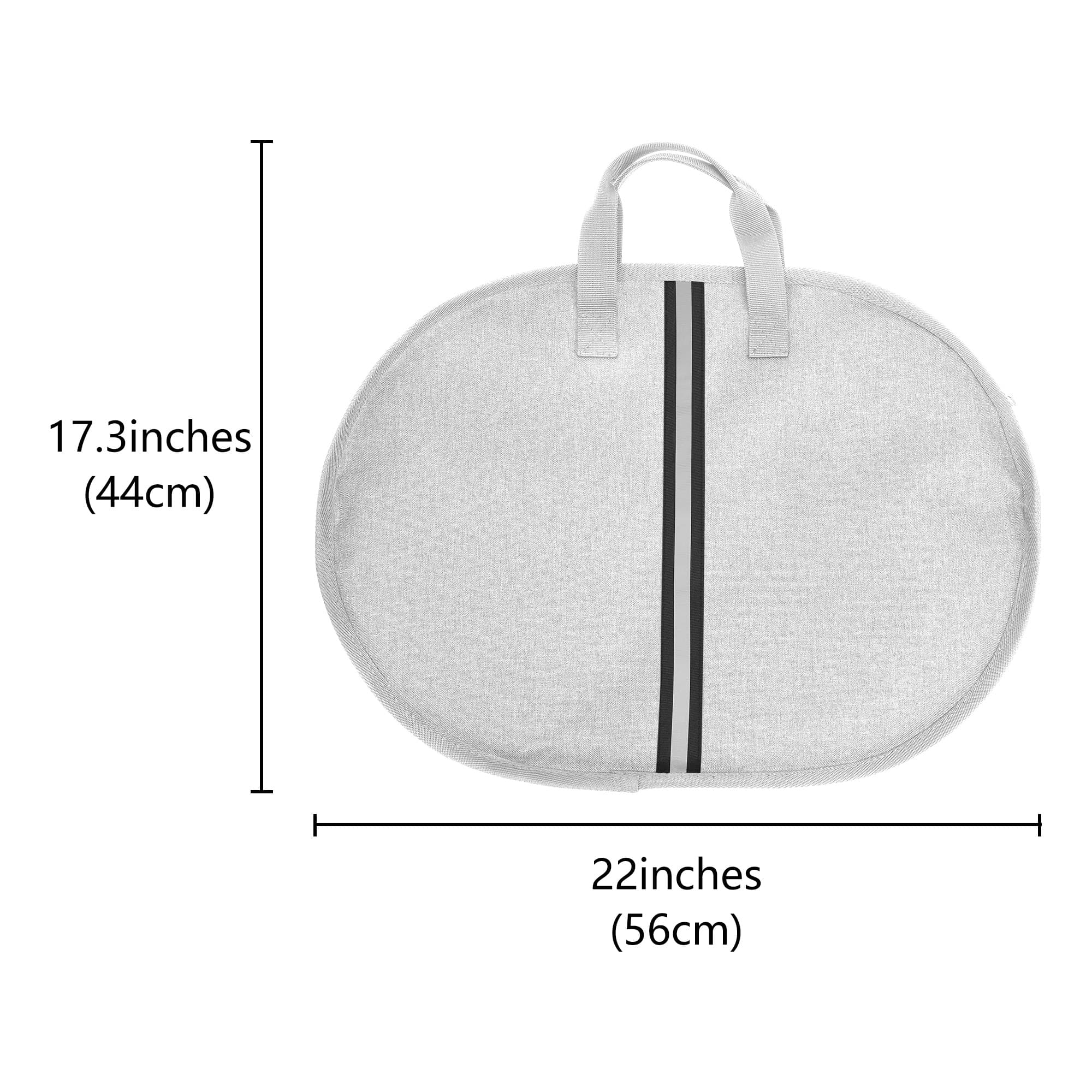 Kingshion Large Platter Storage Case - 22" x 17" - Stackable with Padded Interior - China Storage Containers for Plates and Serveware (Light Gray) - 2