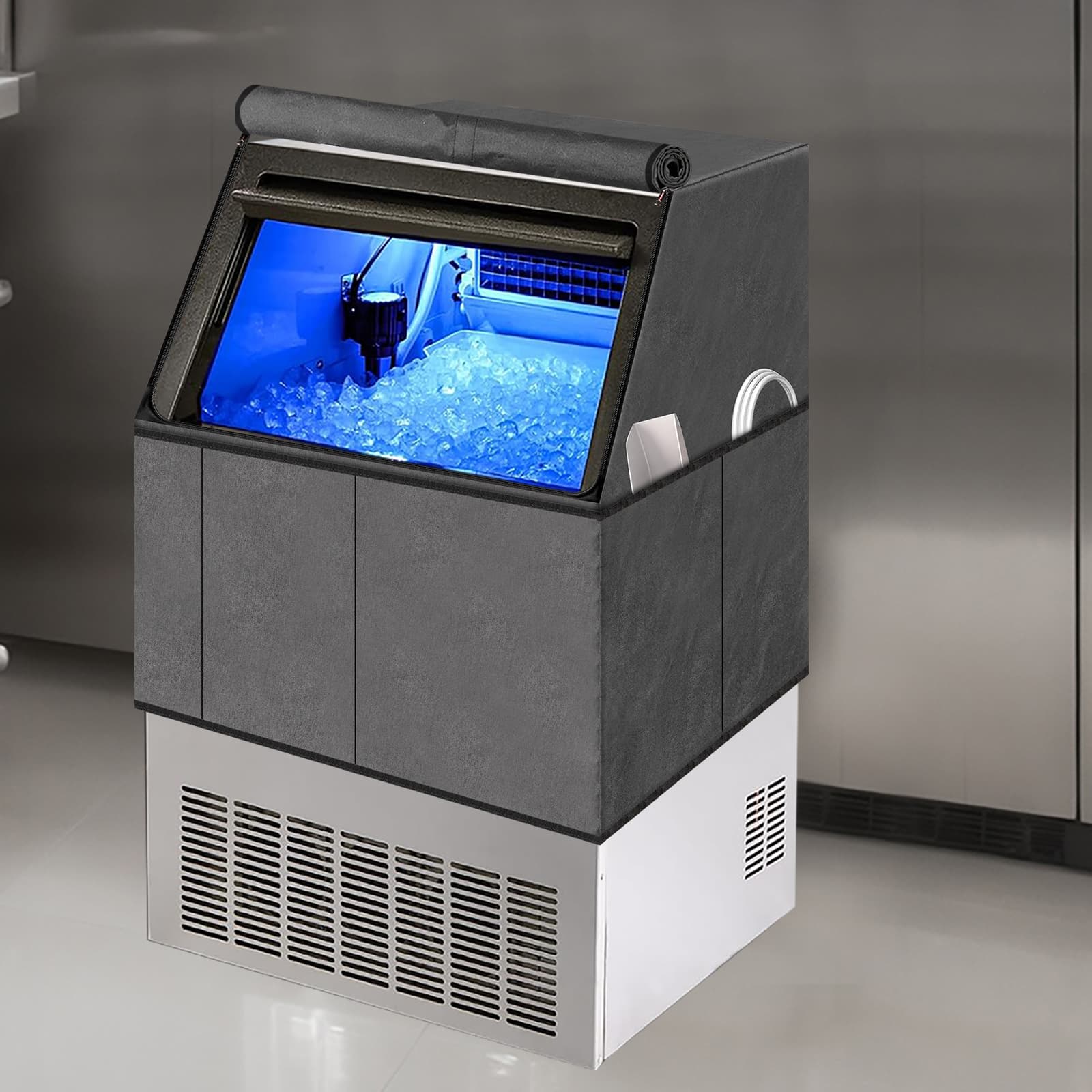 Kingshion Commercial Ice Maker Machine Dust Cover Compatible with VEVOR Commercial Ice Maker Machine 31"H x 25.5"W x 24.5"D- Dark Gray - 4