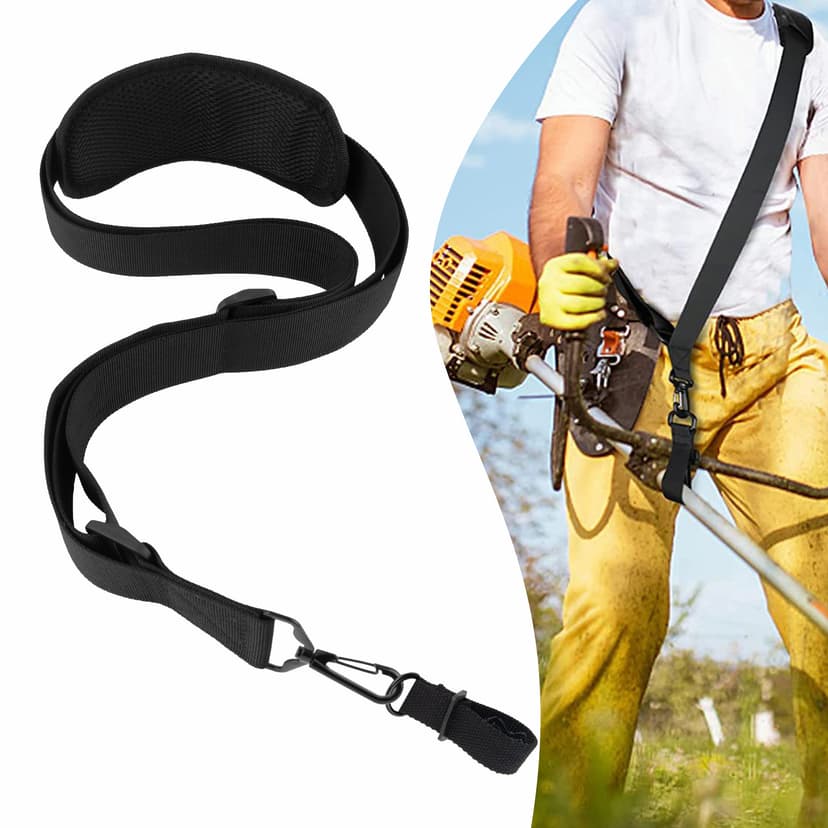 Kingshion Weed Eater Strap, Lawn Mower Shoulder Strap, Comfort-Tech Power Tool Sling Compatible with Greenworks,DEWALT,EGO String Trimmer, Leaf Blower, Shrub Trimmers, Snow Blower, Black
