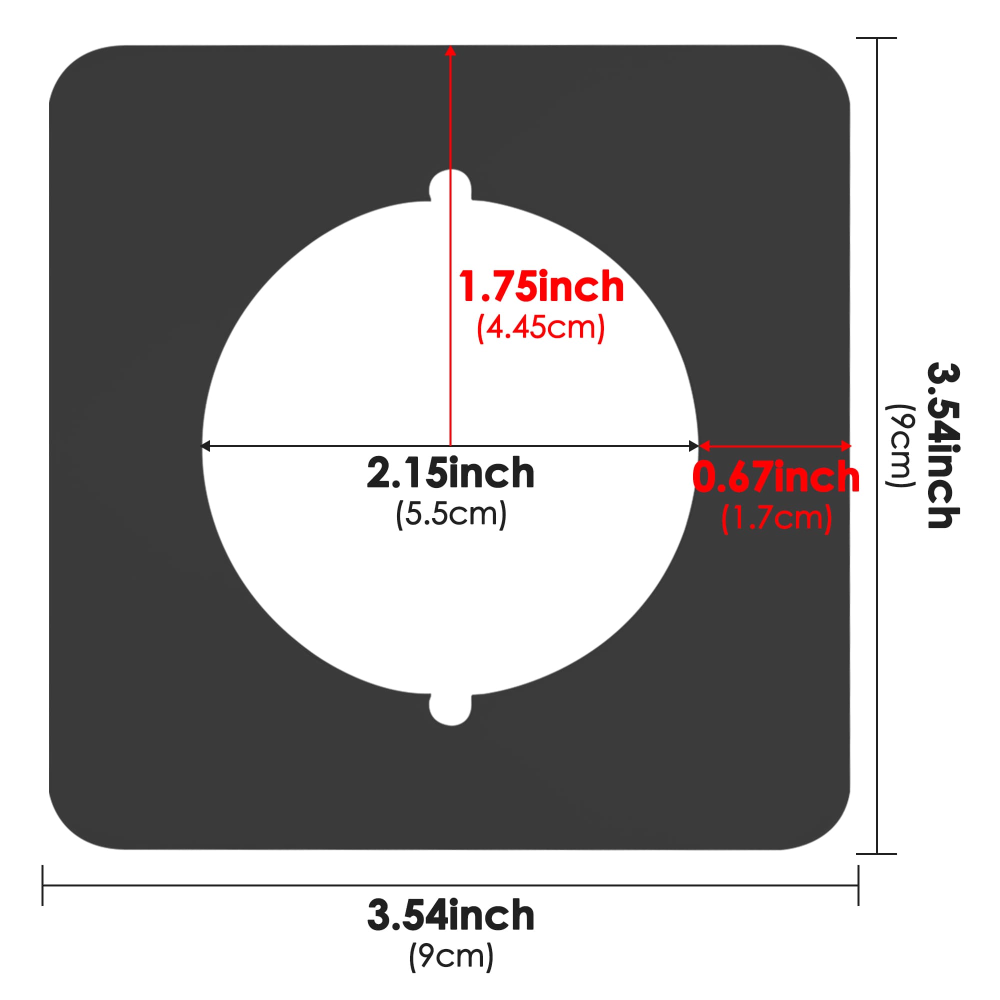 ReignSword Square Door Knob Plates, 2 Pcs No Drilling Door Lock Spacer Shim Backplate, Hardened Steel Reinforcement & Scar Plates for Standard Door Knob/Lever Lock/Deadbolt (Black) - 2