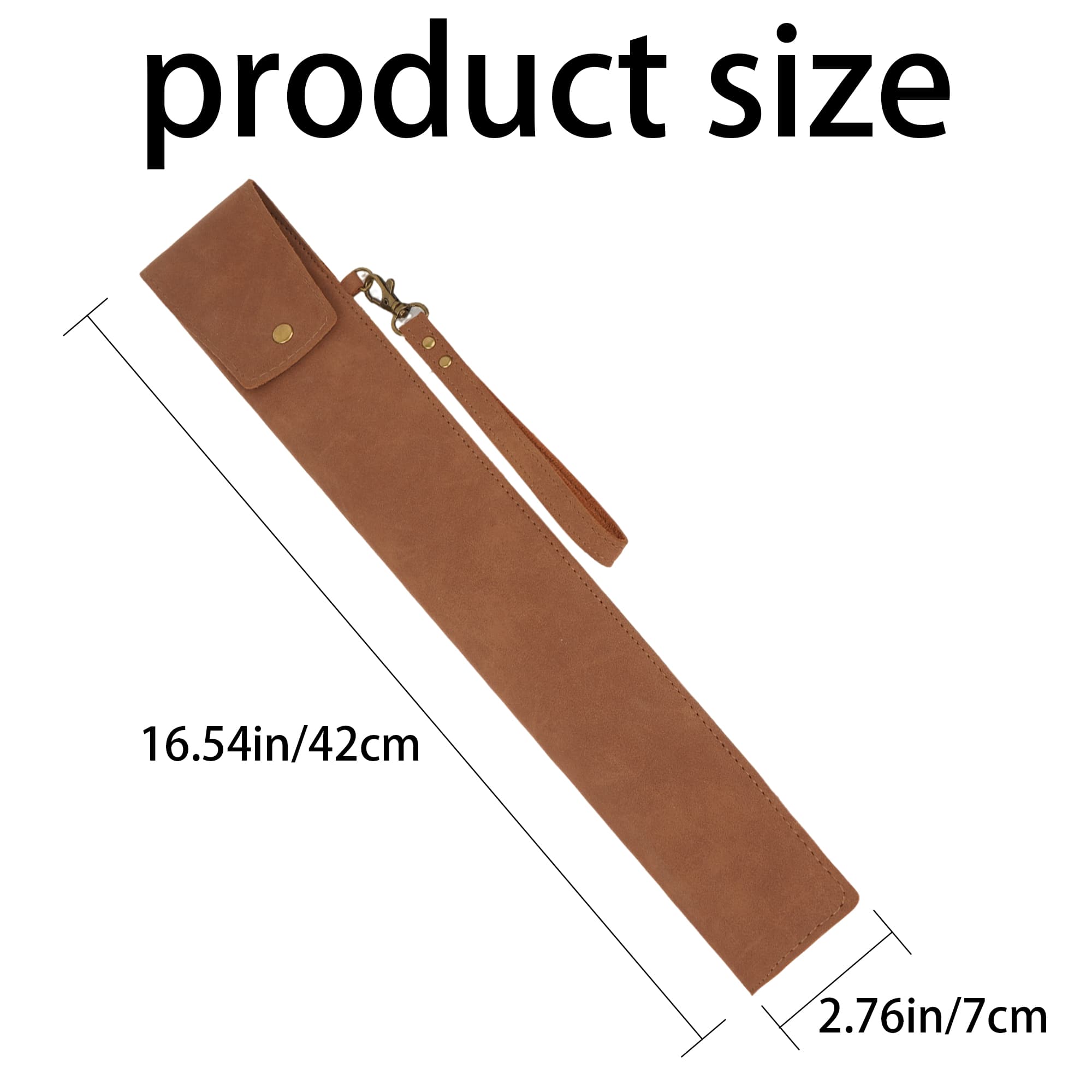 2 Pack Drumstick Storage Bag - Premium PU Leather Drum Stick Case with Handle (Gray & Brown) - Portable Percussion Organizer for Drummers, Gig/Band Practice Accessories - 1